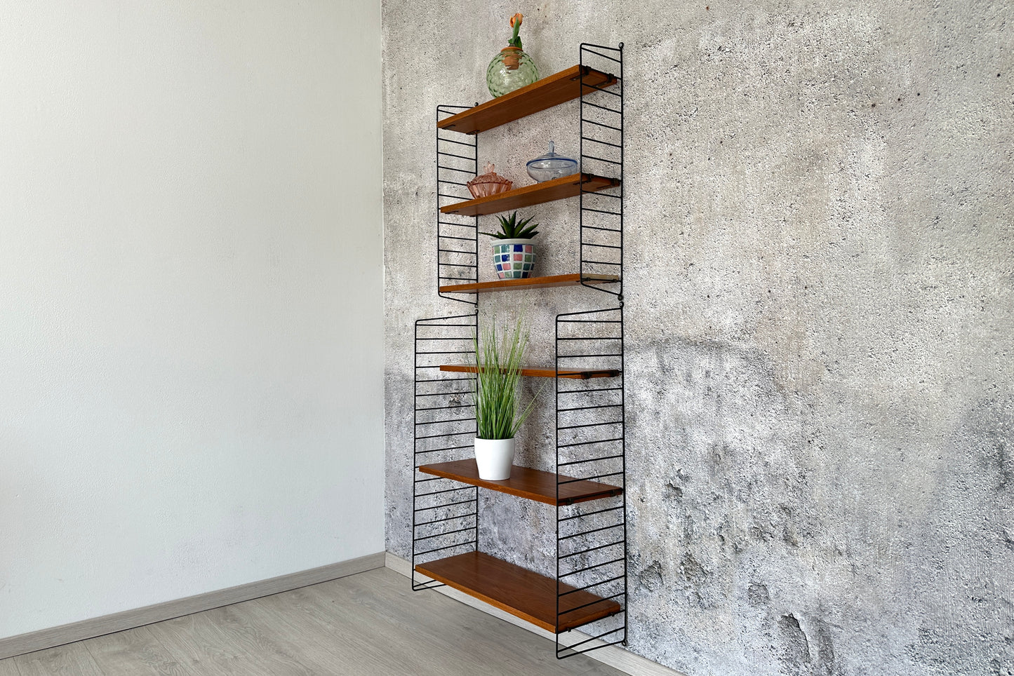 String Regal / Regalsystem / Leiterregal Teak, 60er