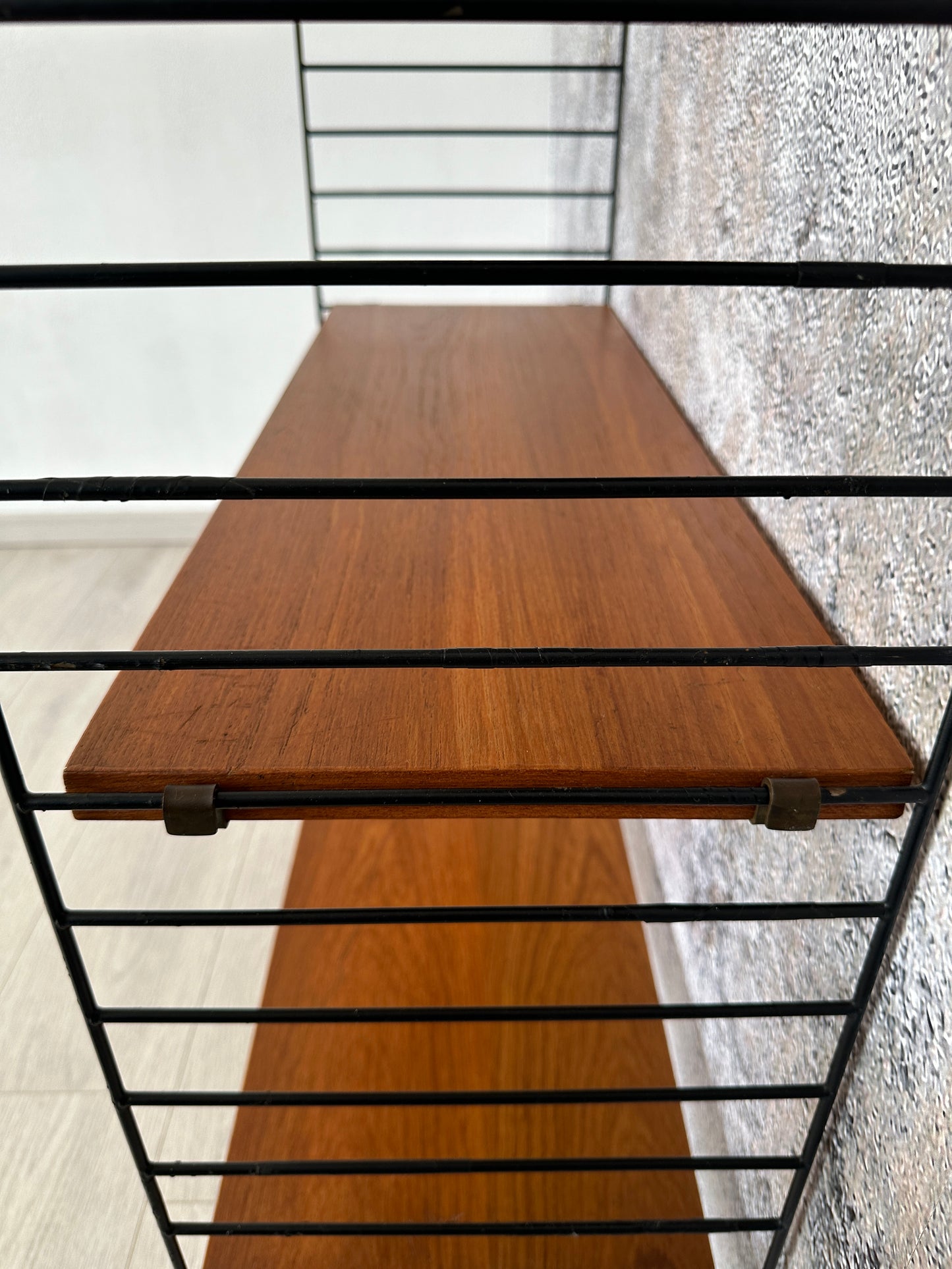 String Regal / Regalsystem / Leiterregal Teak, 60er