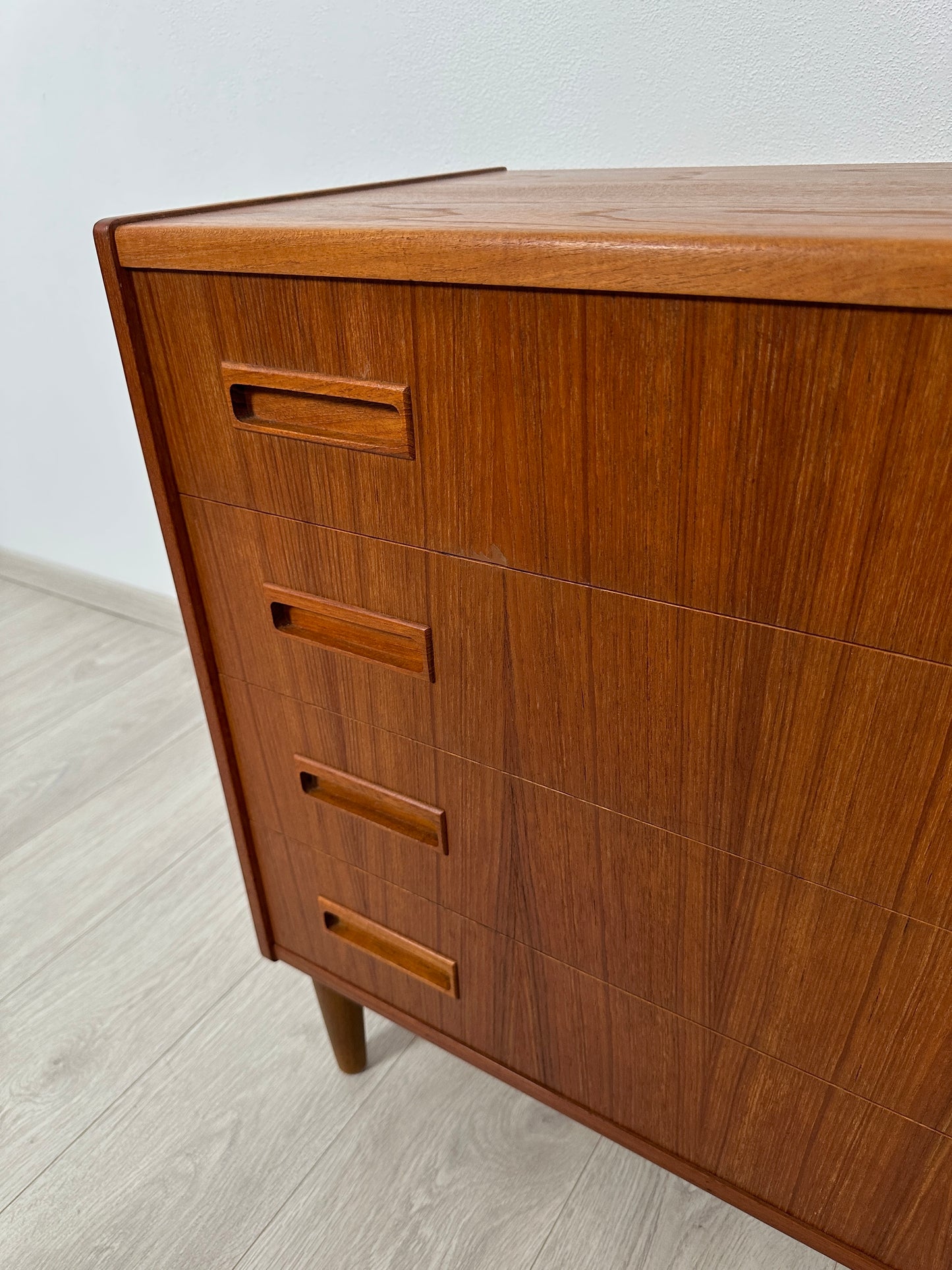 Dänische Teak Kommode mit 4 Schubladen, 1960er