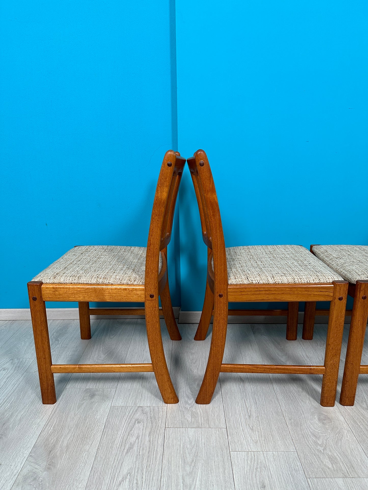 4er Set Dänische Teak Esszimmer-Stühle J. Andersen für Uldum, 60er 70er