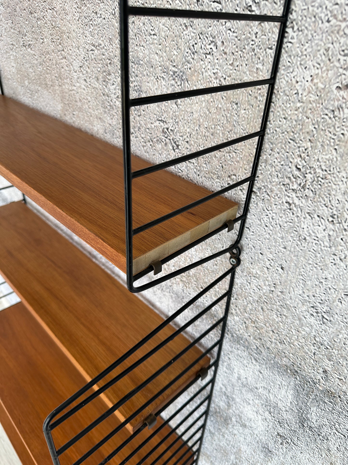 String Regal / Regalsystem / Leiterregal Teak, 60er
