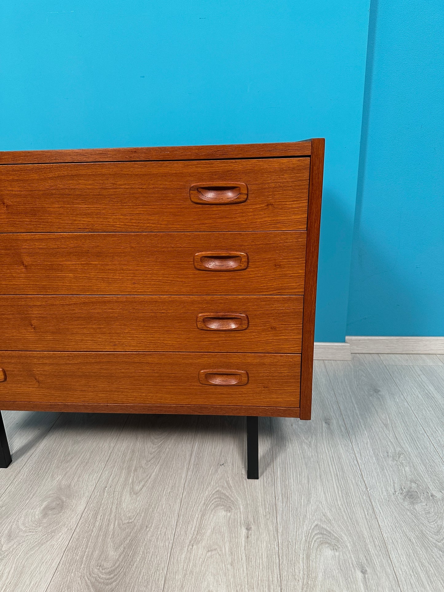 MidCentury Teak Kommode mit 4 Schubladen, 1960er