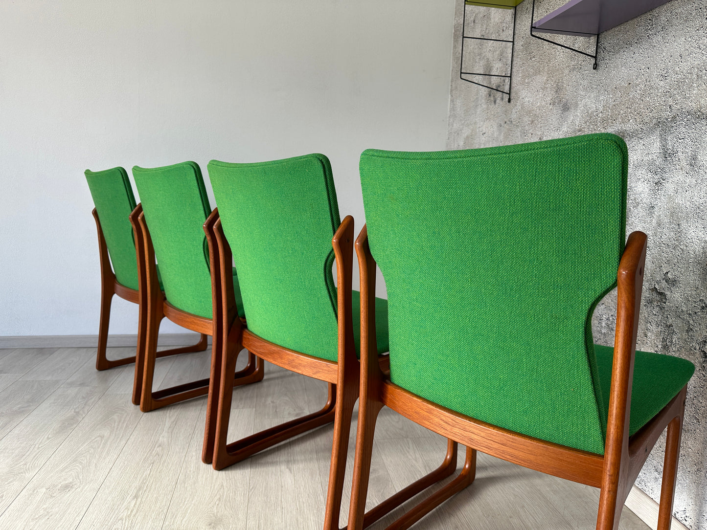 4er Set Dänische Teak Esszimmer-Stühle Vamdrup, 60er 70er