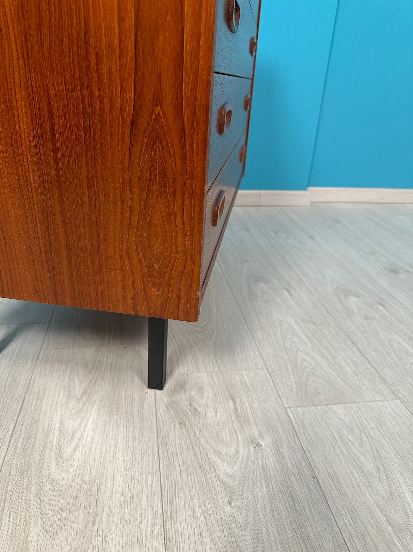 MidCentury Teak Kommode mit 4 Schubladen, 1960er