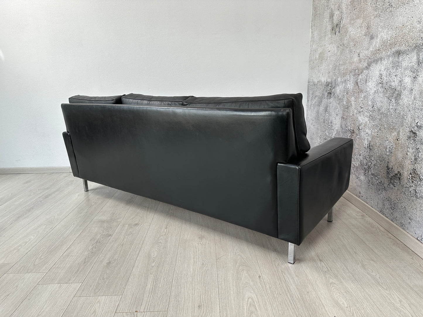 3-Sitzer Ledercouch Sofa by George Nelson für Herman Miller, 60er