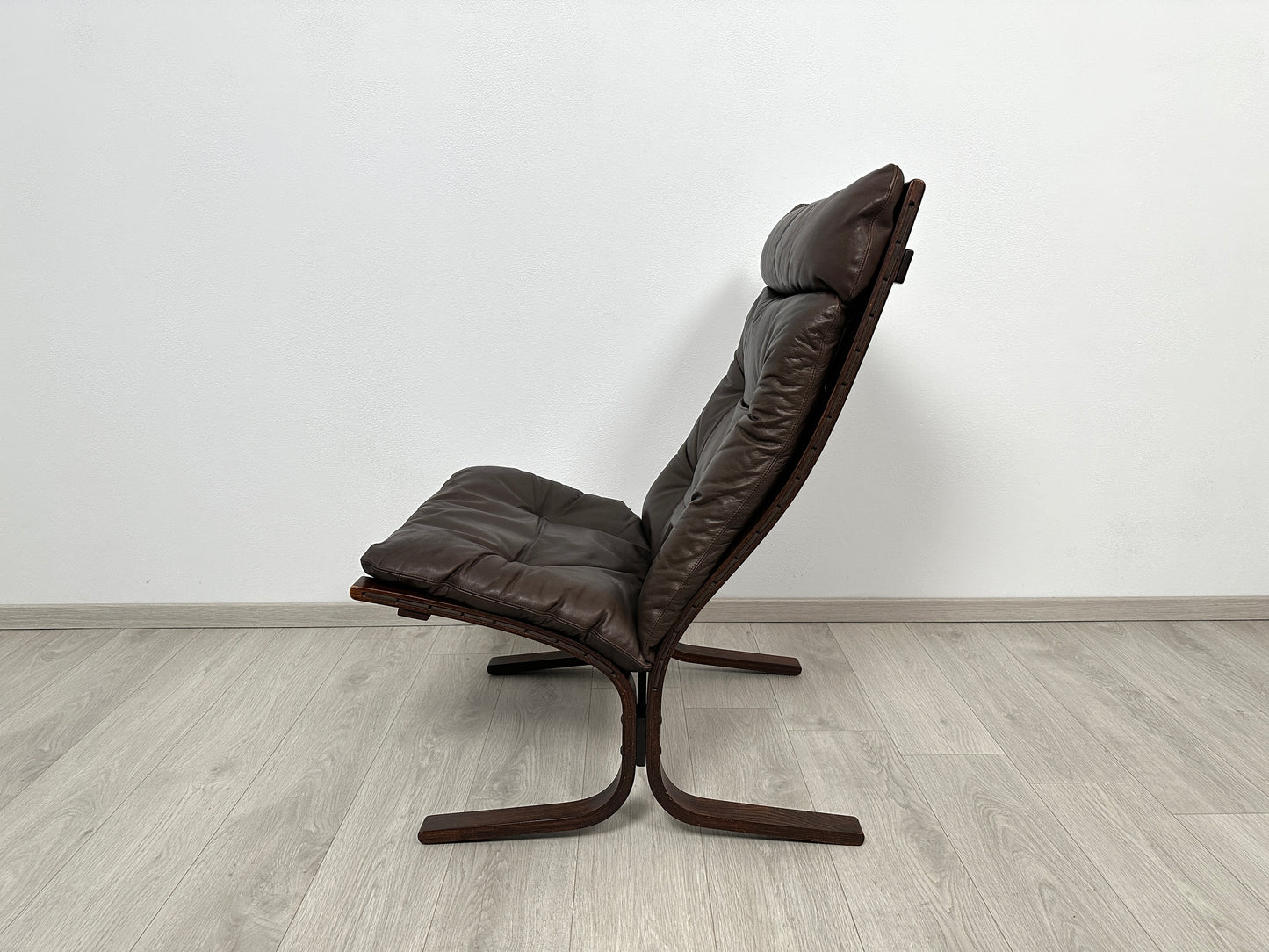 Lounge Sessel by Ingmar Relling für Westnofa mit Lederauflage, 60er 70er