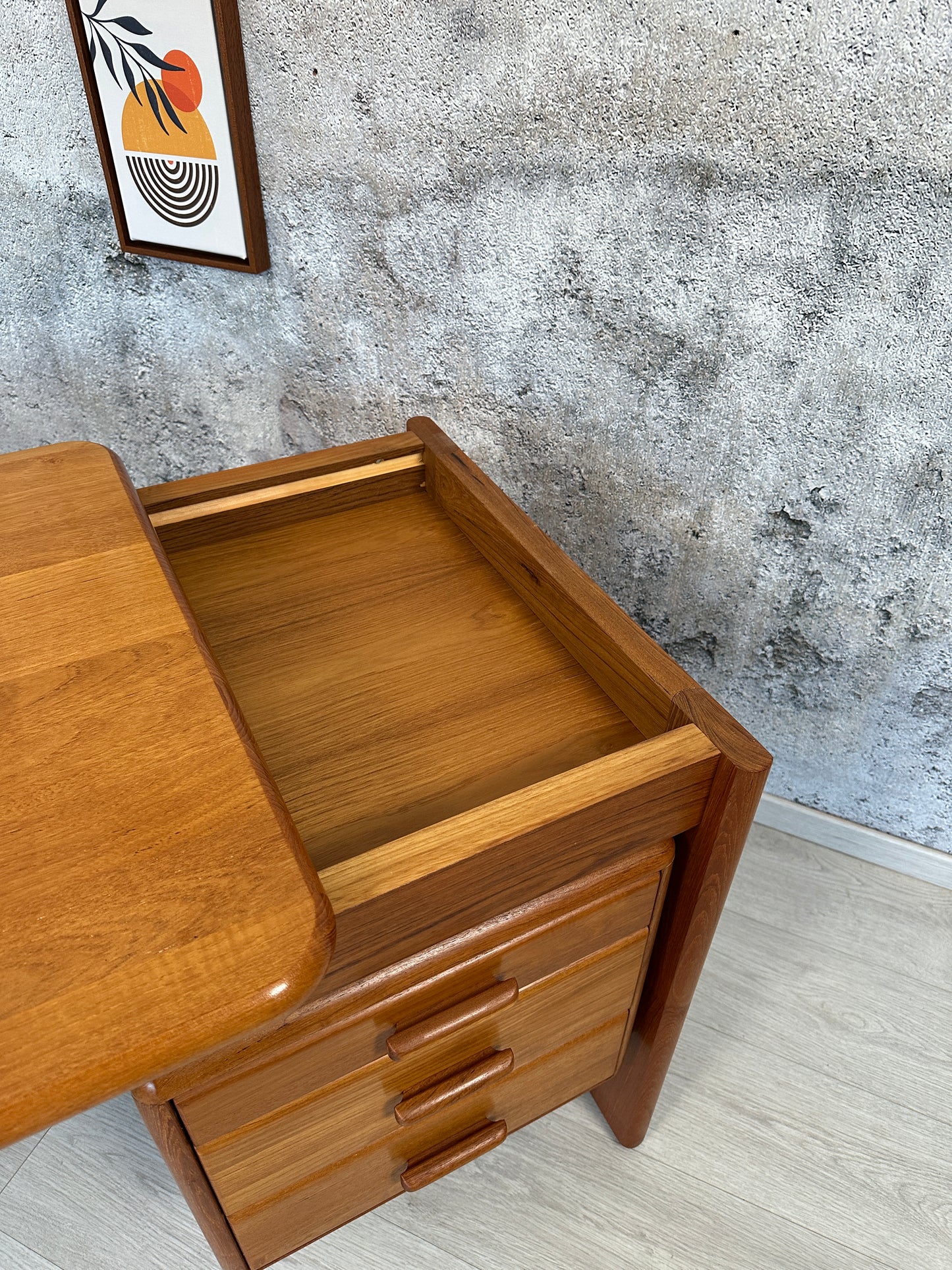 Dänischer Teak Schreibtisch / Desk by Dansk Form, 80er 90er