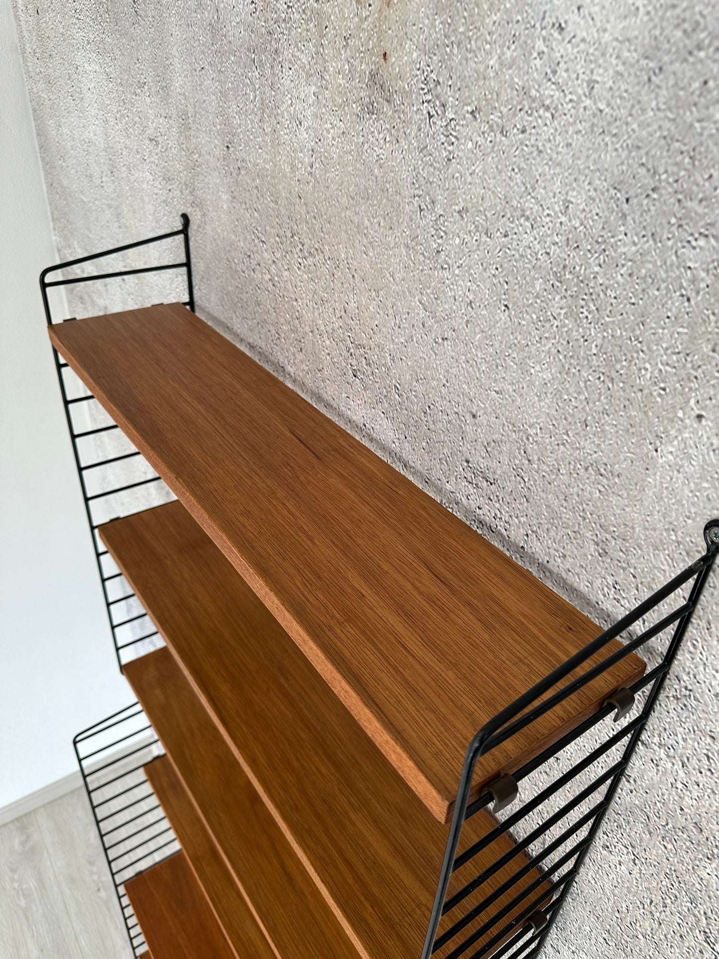 String Regal / Regalsystem / Leiterregal Teak, 60er