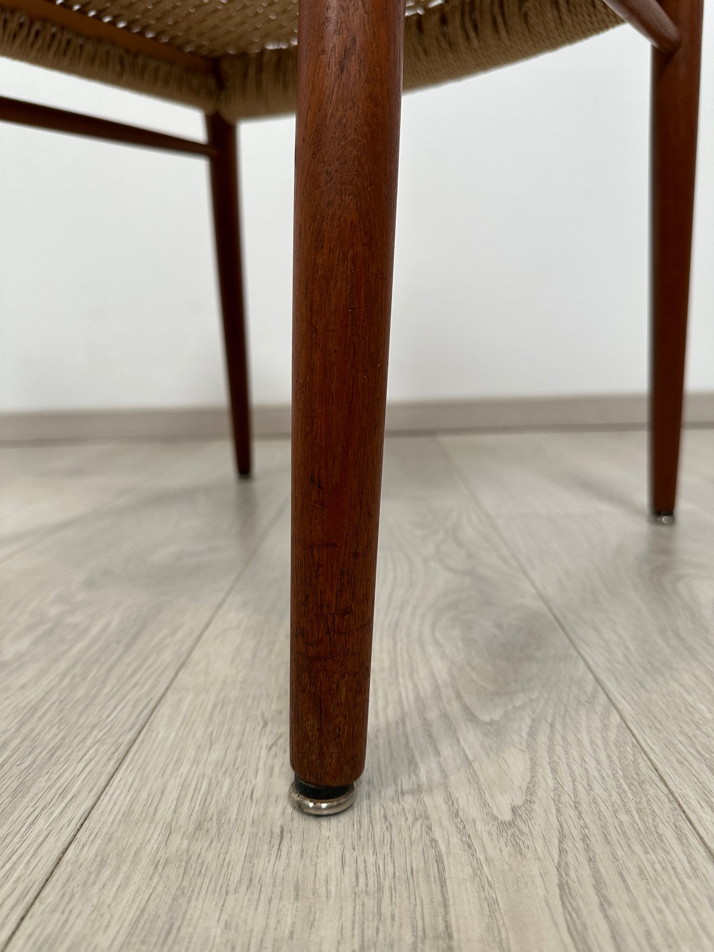 Teak Stuhl Møller Modell 75 Geflecht Neu, 1960er