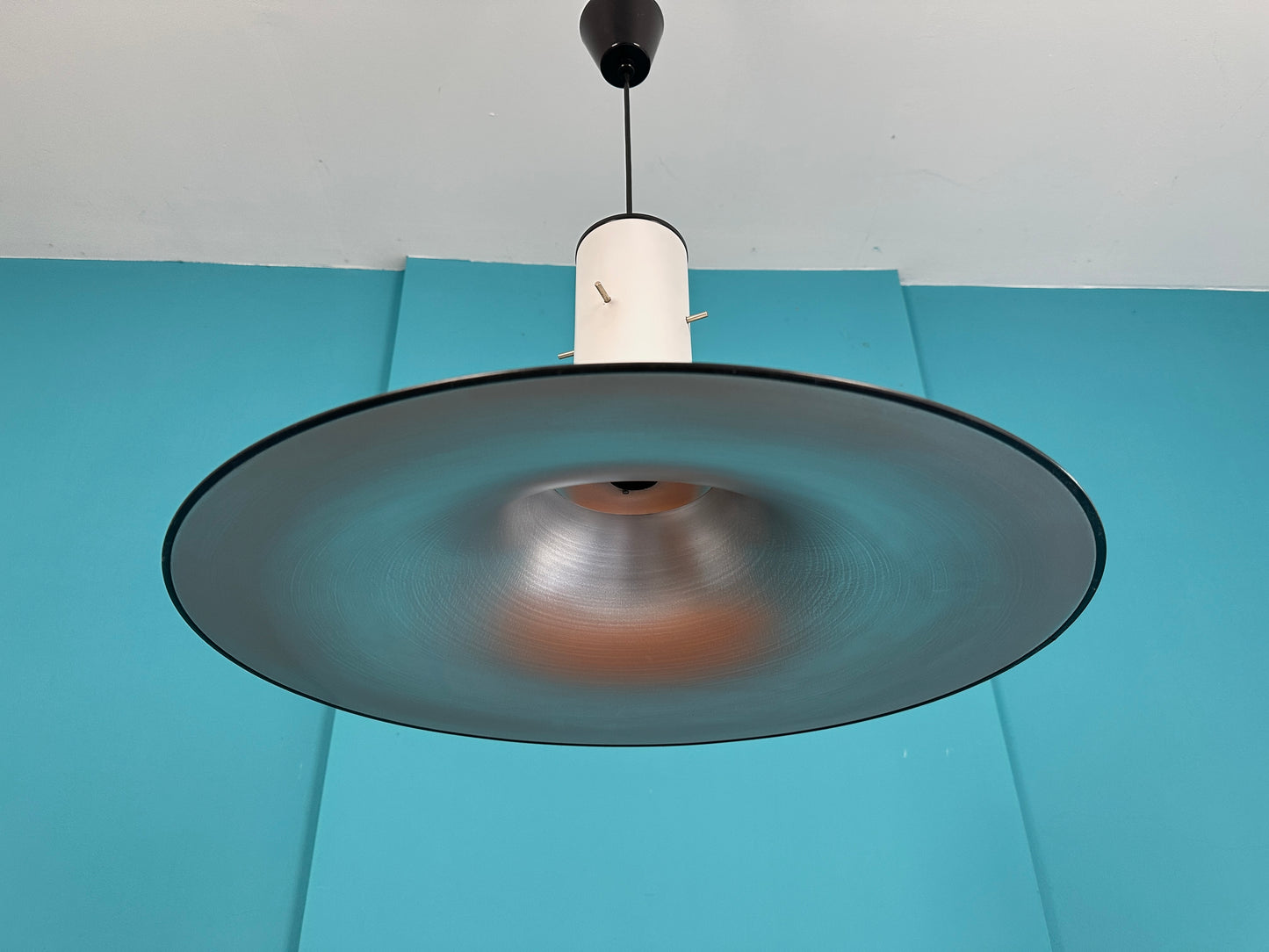 Mid-Century Hexenhut Deckenlampe weiß, 70er