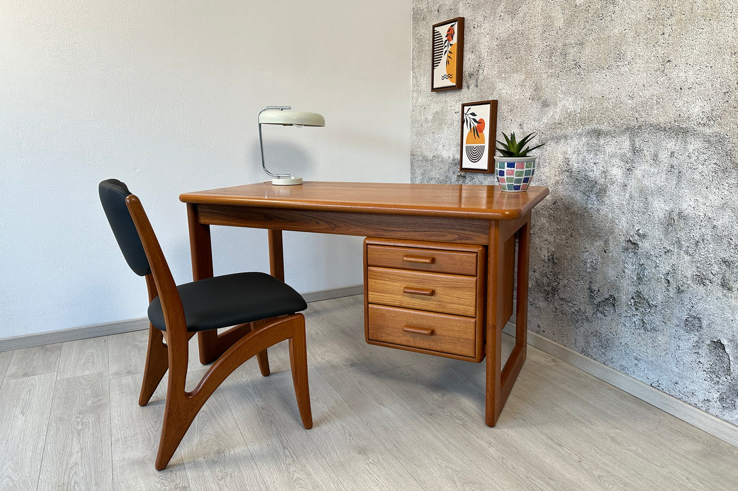 Dänischer Teak Schreibtisch / Desk by Dansk Form, 80er 90er