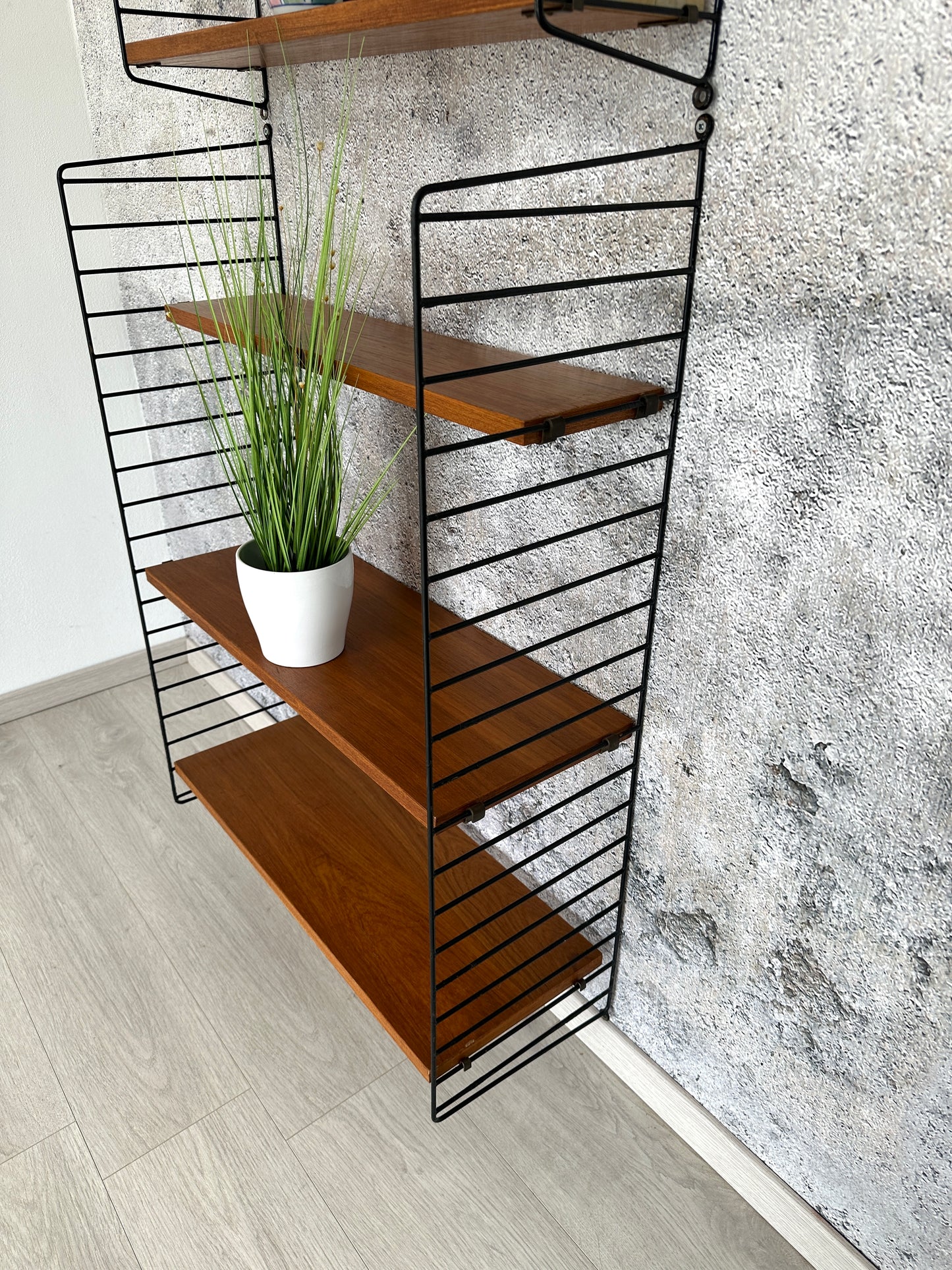 String Regal / Regalsystem / Leiterregal Teak, 60er