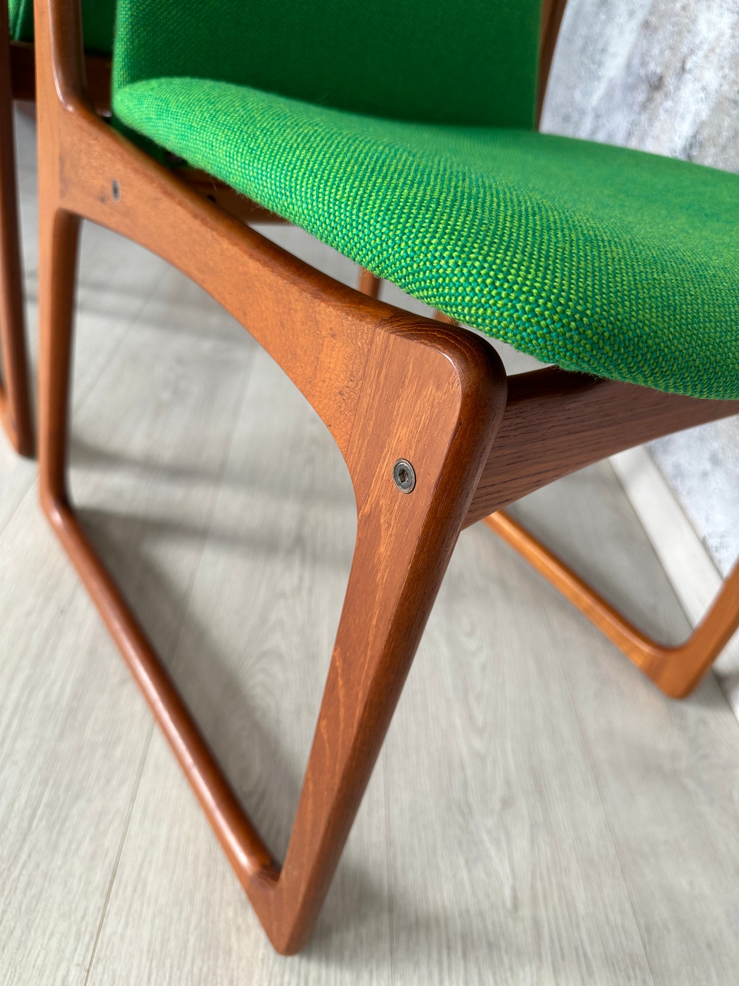 4er Set Dänische Teak Esszimmer-Stühle Vamdrup, 60er 70er