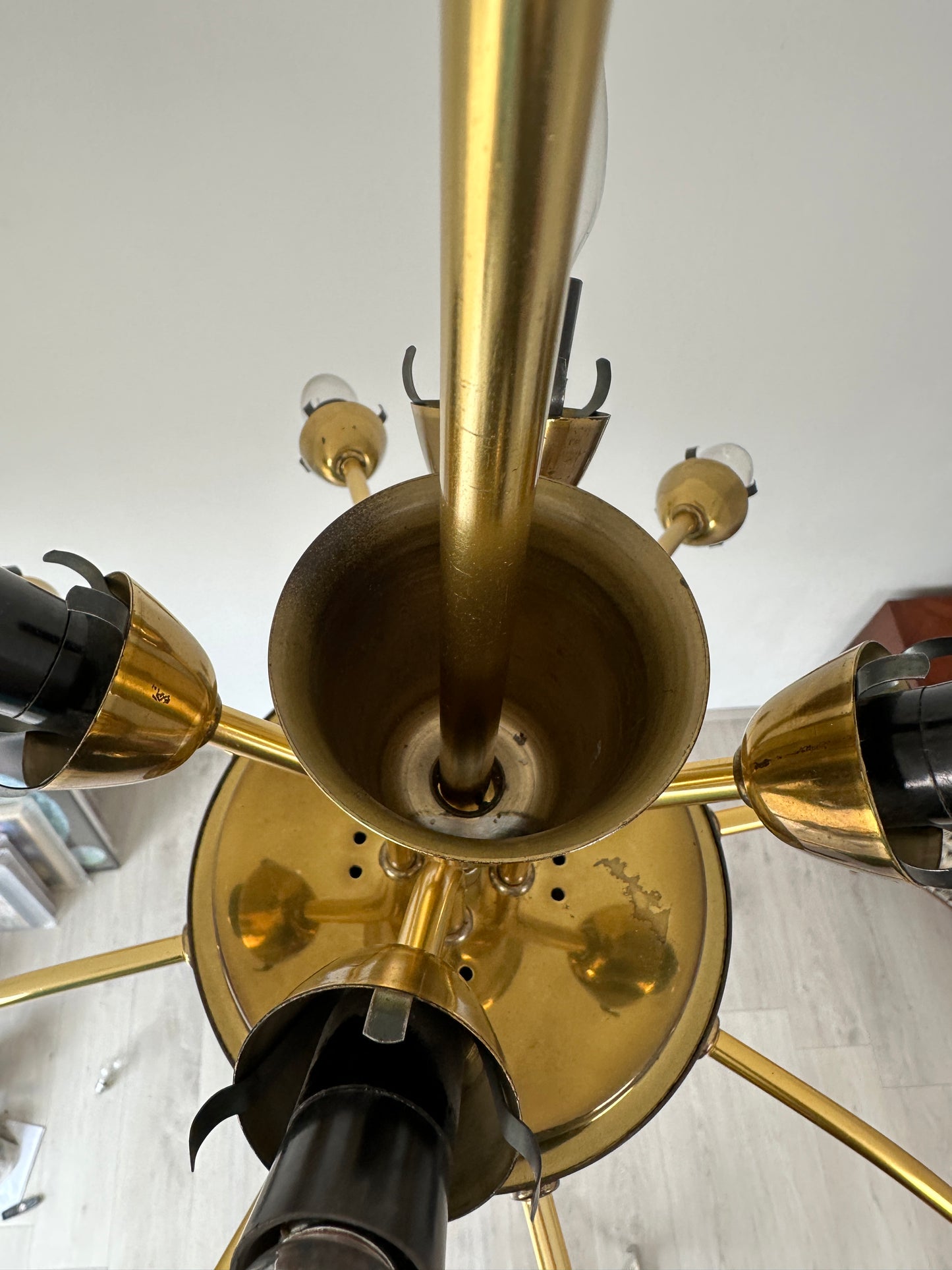 DDR Kronleuchter / Deckenleuchte / Lampe 12-flammig