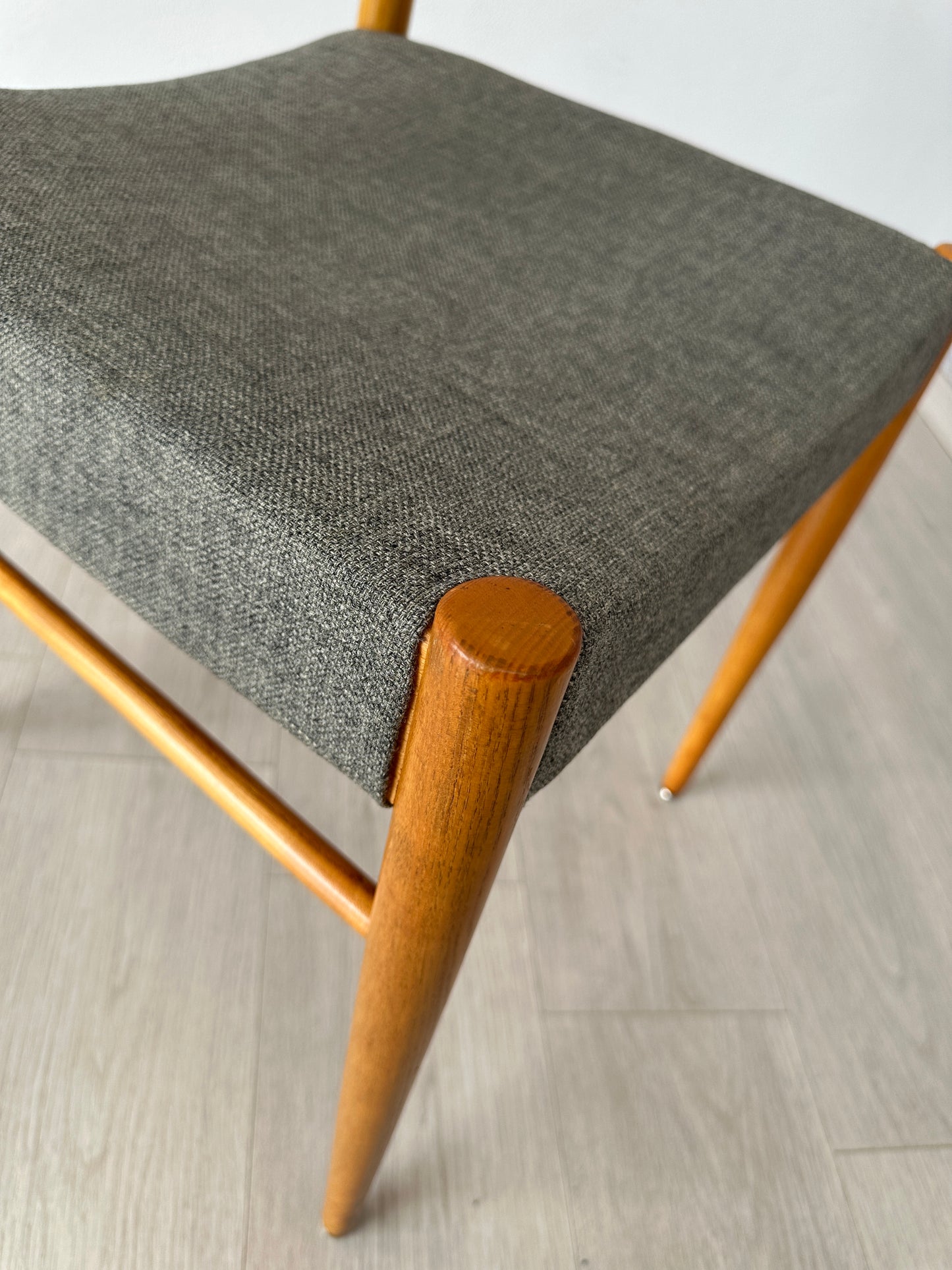 Vintage Eichenholz Schreibtisch-Stuhl / Esszimmer-Stuhl, 60er 70er