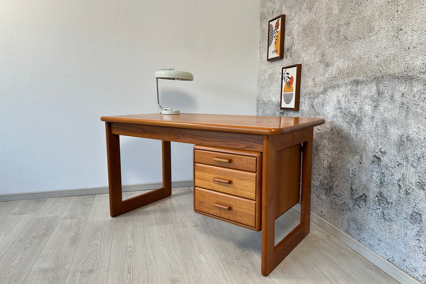 Dänischer Teak Schreibtisch / Desk by Dansk Form, 80er 90er