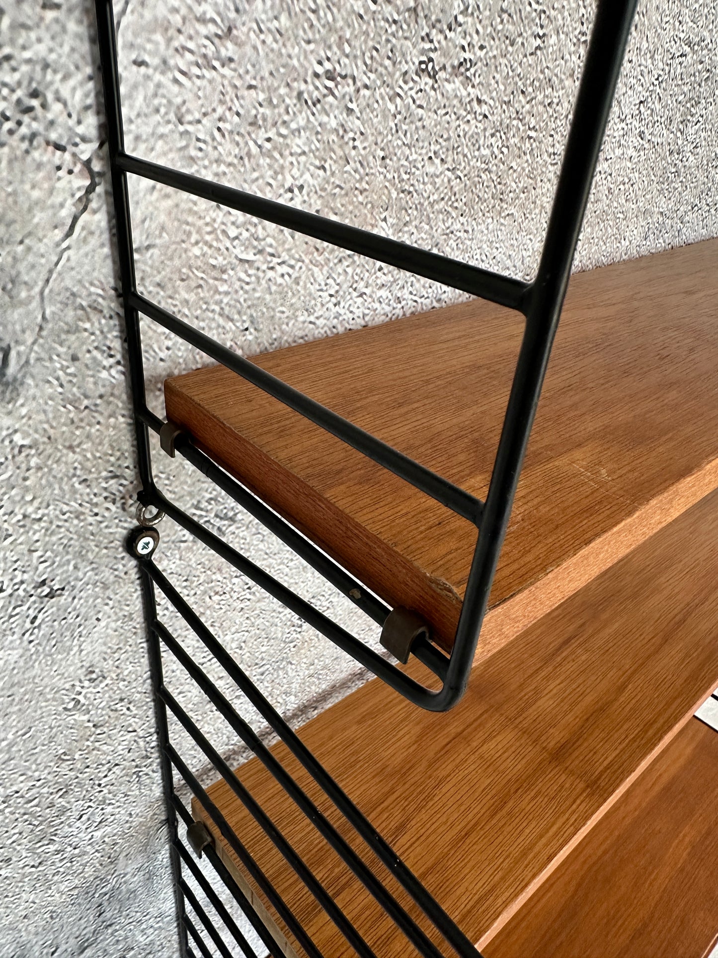 String Regal / Regalsystem / Leiterregal Teak, 60er