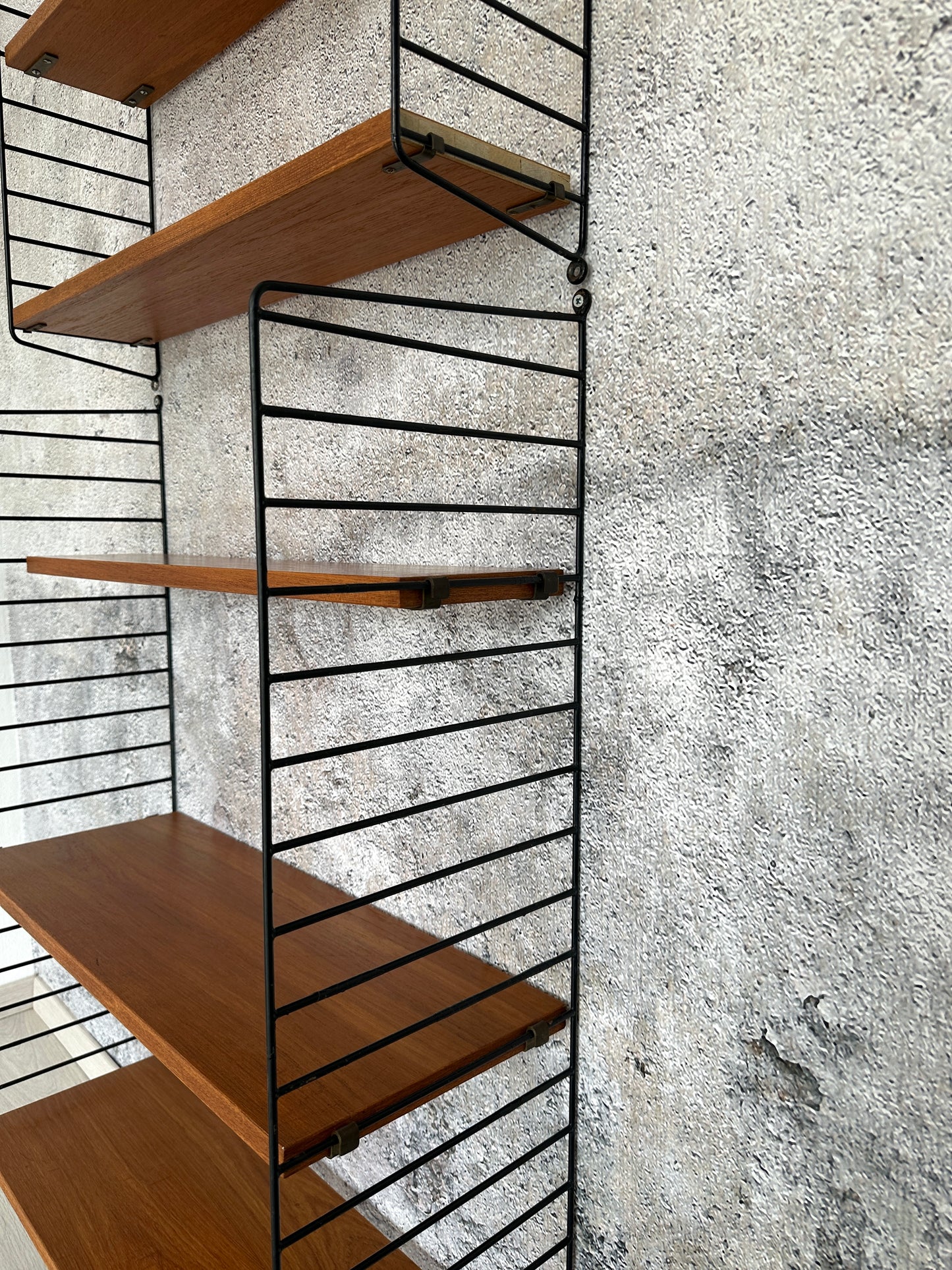 String Regal / Regalsystem / Leiterregal Teak, 60er