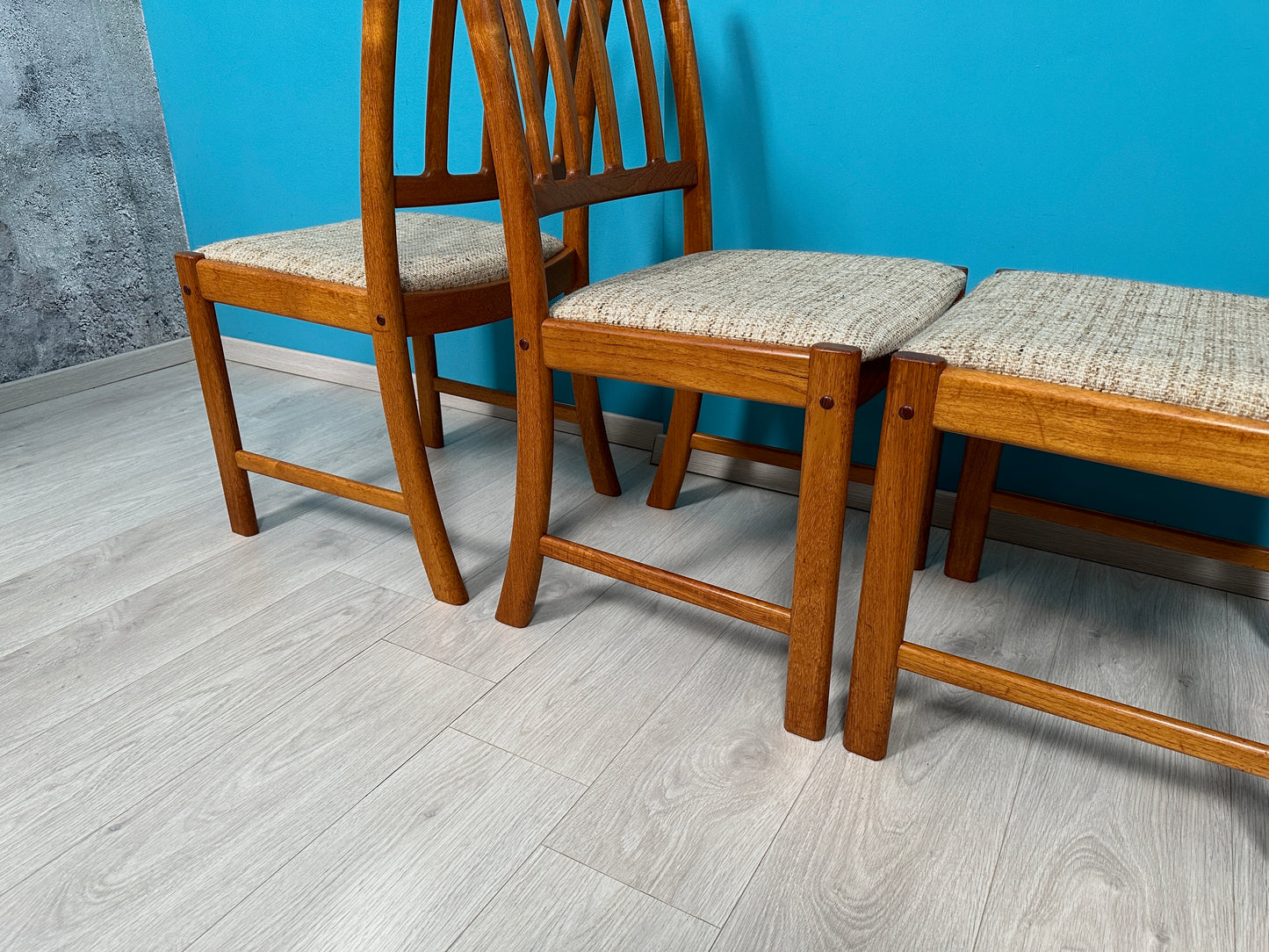 4er Set Dänische Teak Esszimmer-Stühle J. Andersen für Uldum, 60er 70er