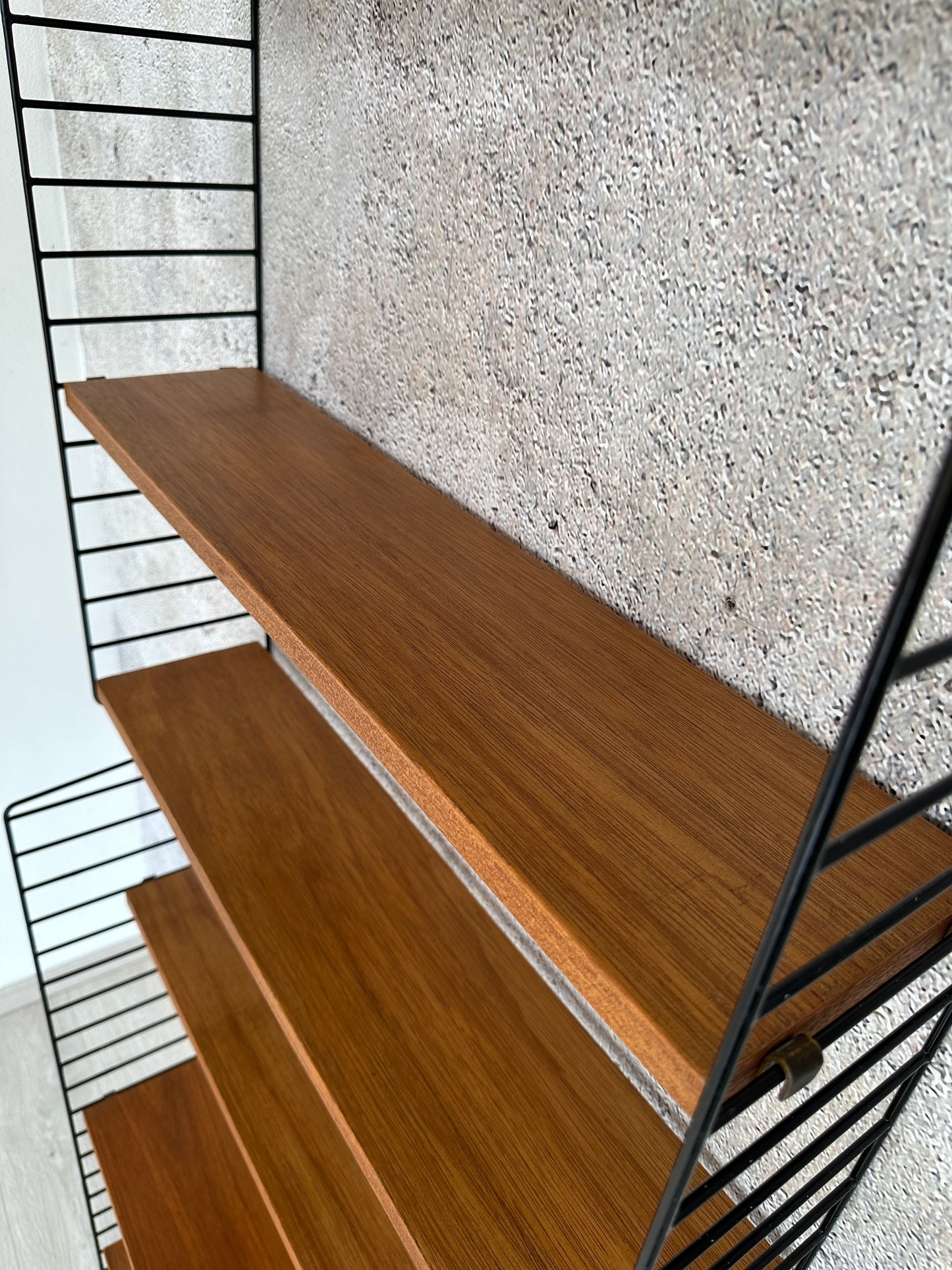 String Regal / Regalsystem / Leiterregal Teak, 60er