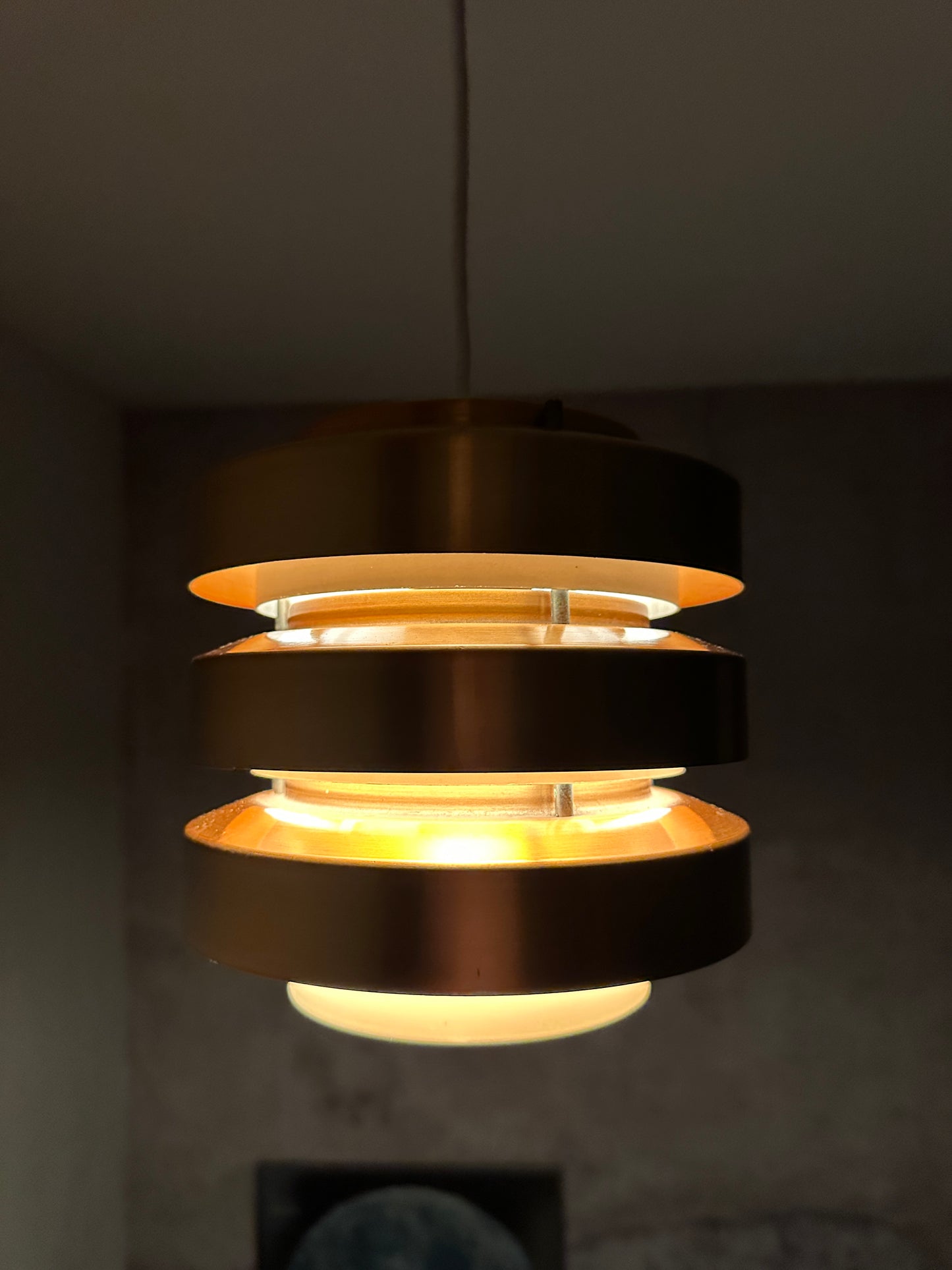 DDR Pendelleuchte / Deckenlampe VEB Metalldrücker Halle, 70er Jahre