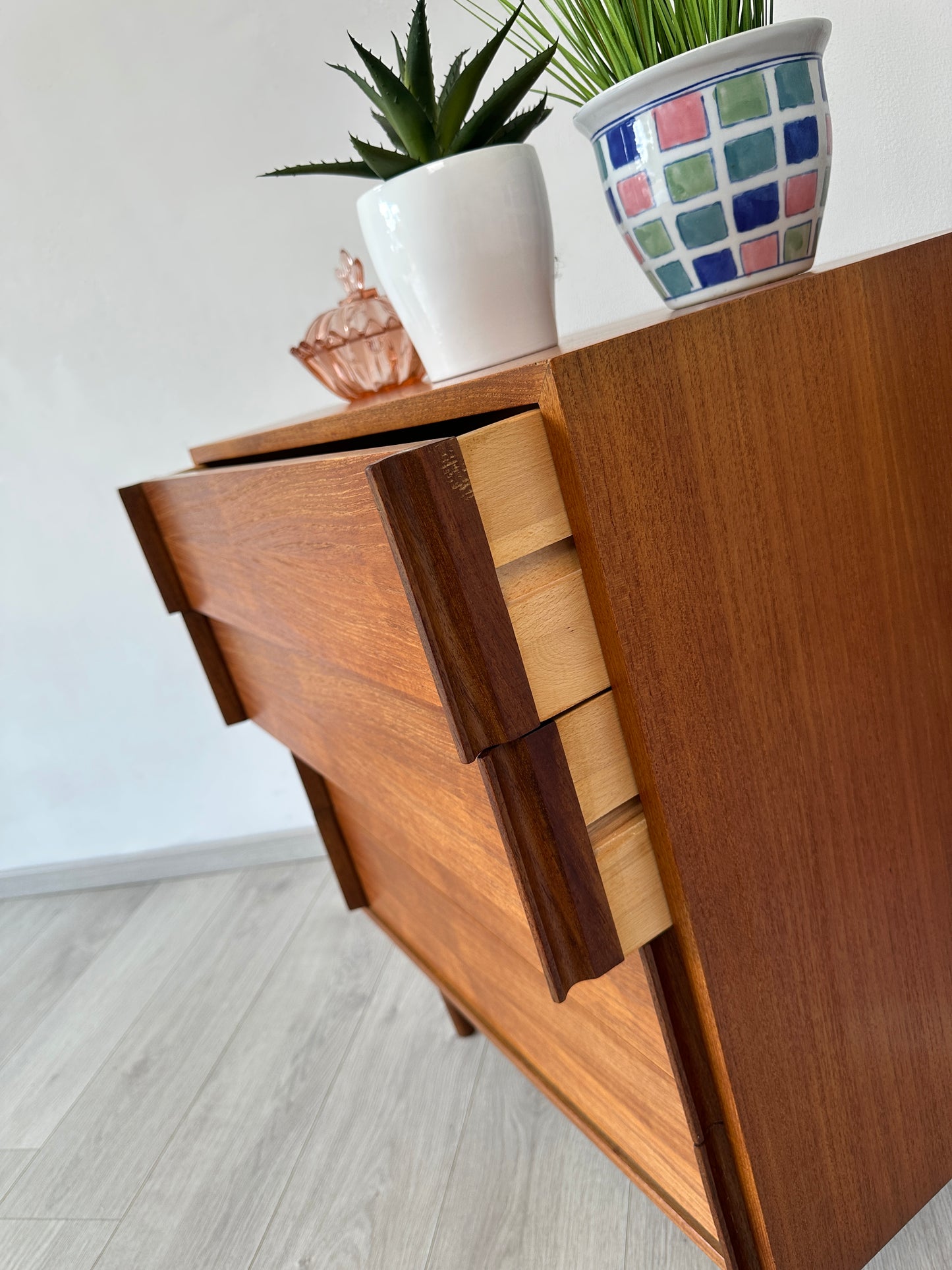 Teak Kommode / Dresser mit 4 Schubladen, 1960er 1970er