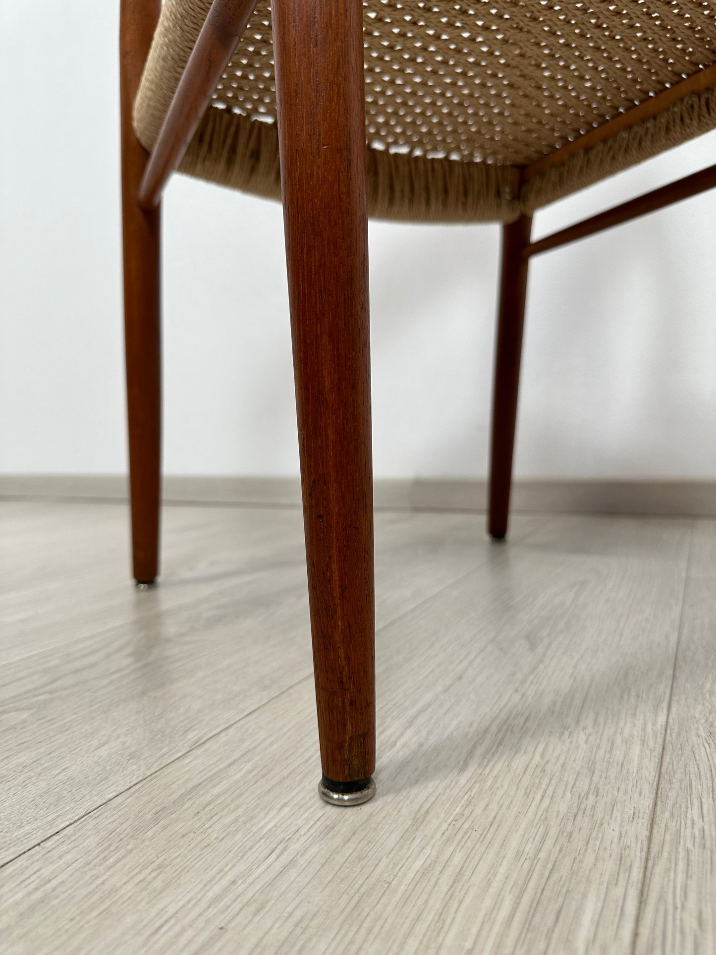 Teak Stuhl Møller Modell 75 Geflecht Neu, 1960er