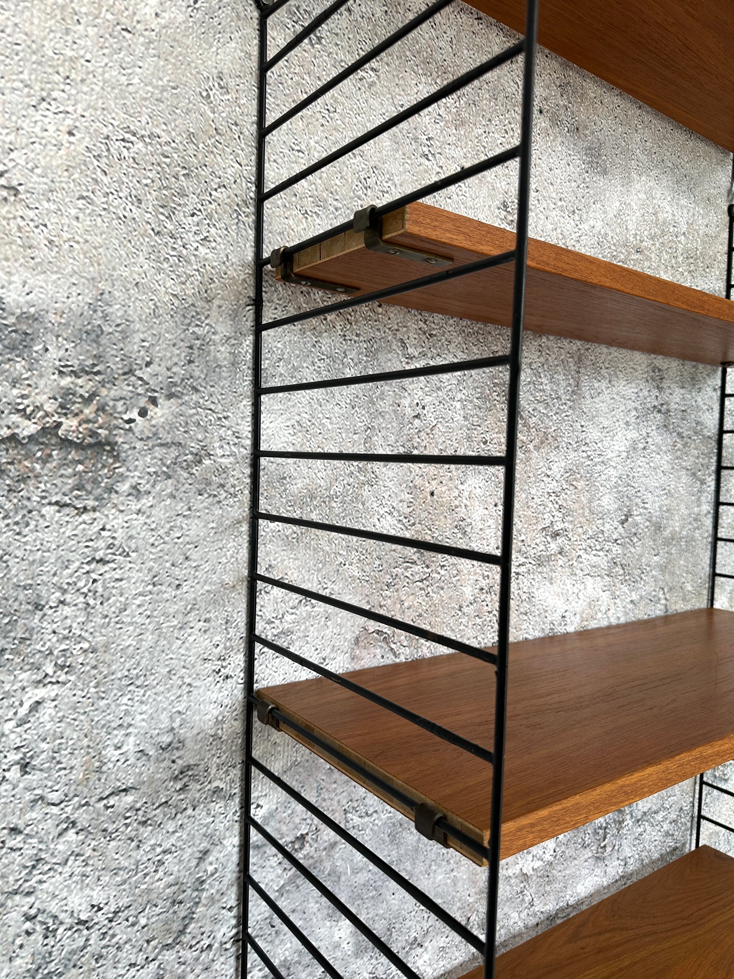 String Regal / Regalsystem / Leiterregal Teak, 60er