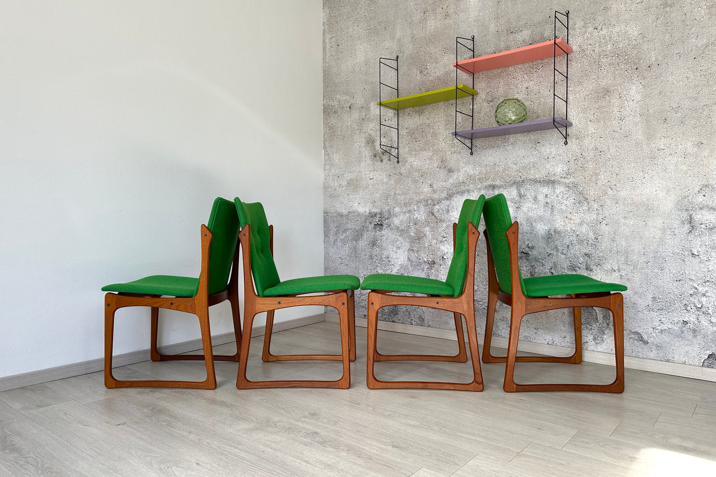 4er Set Dänische Teak Esszimmer-Stühle Vamdrup, 60er 70er