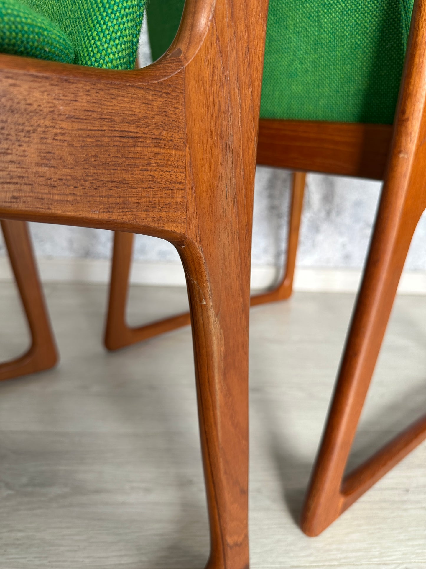 4er Set Dänische Teak Esszimmer-Stühle Vamdrup, 60er 70er