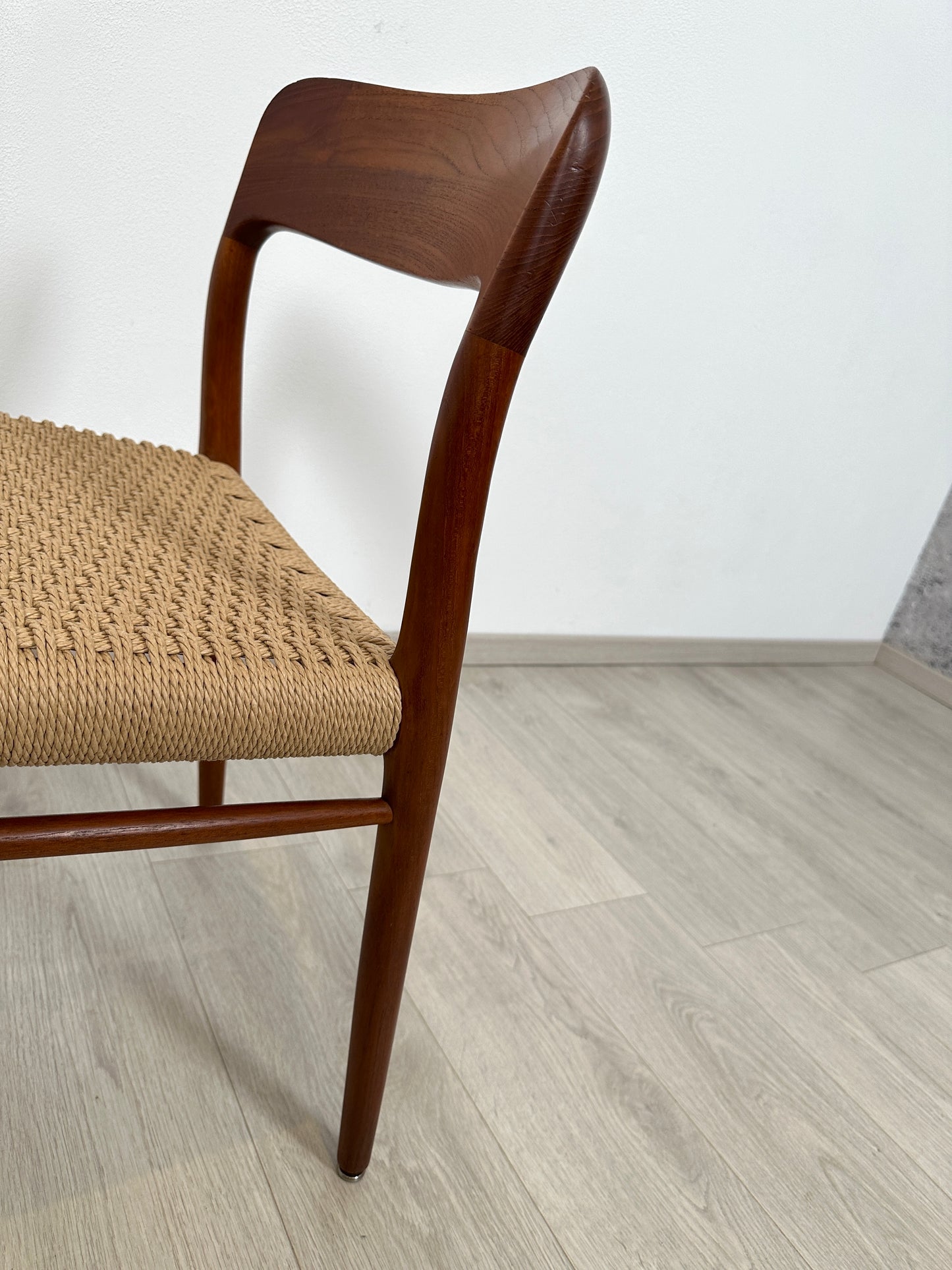 Teak Stuhl Møller Modell 75 Geflecht Neu, 1960er