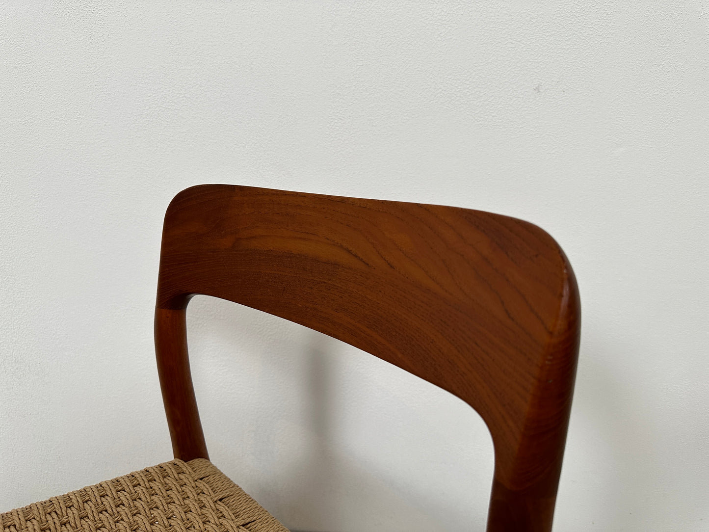 Teak Stuhl Møller Modell 75 Geflecht Neu, 1960er