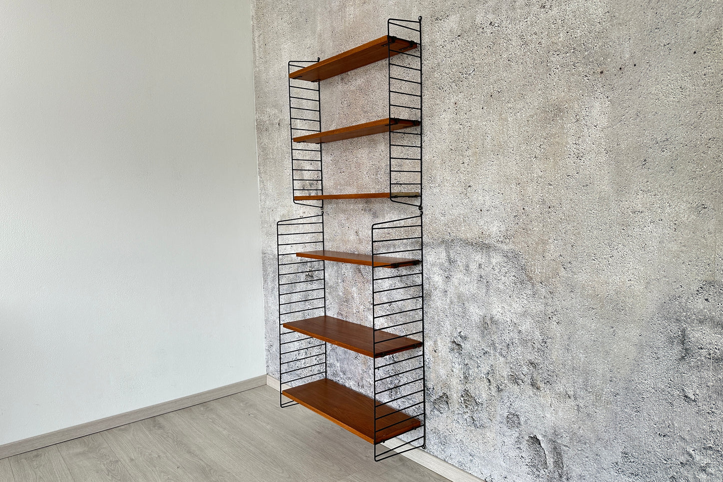 String Regal / Regalsystem / Leiterregal Teak, 60er