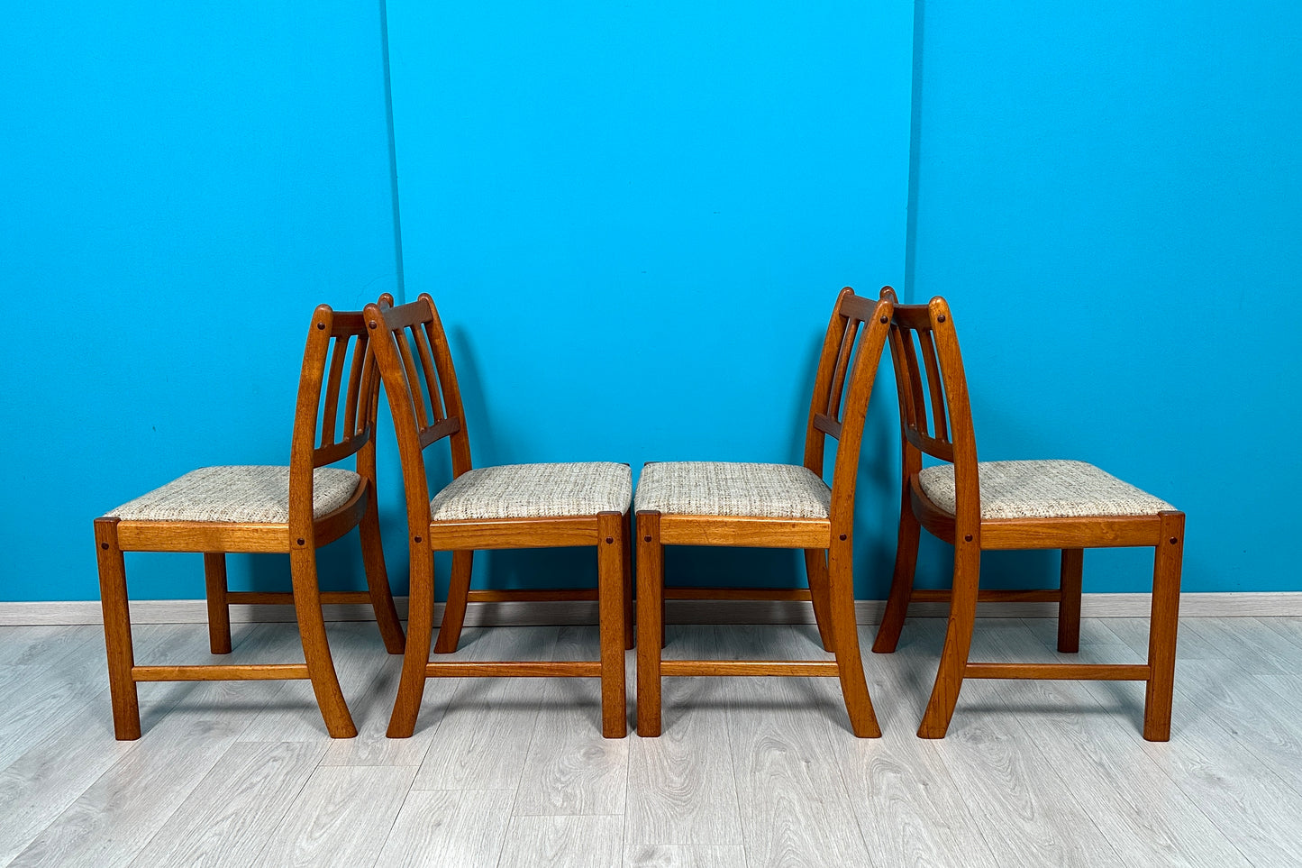 4er Set Dänische Teak Esszimmer-Stühle J. Andersen für Uldum, 60er 70er