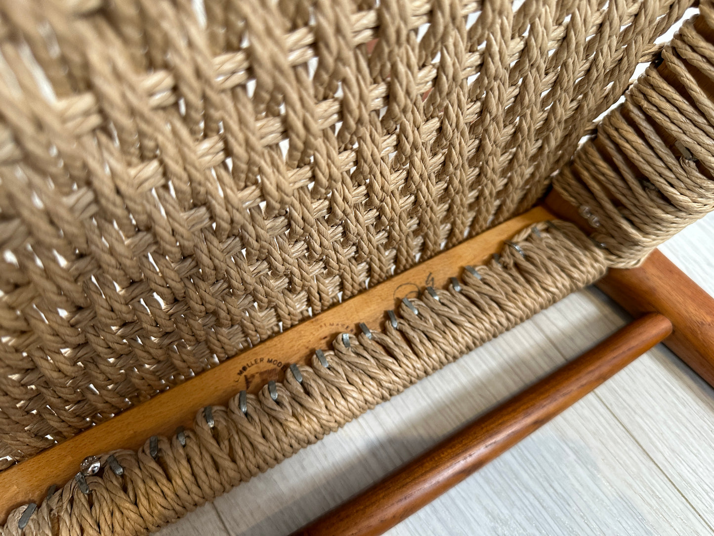 Teak Stuhl Møller Modell 75 Geflecht Neu, 1960er