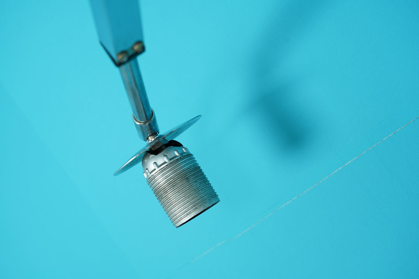 Vintage Bogenlampe / Stehlampe Chrom mit Deckenfluter, 1970er