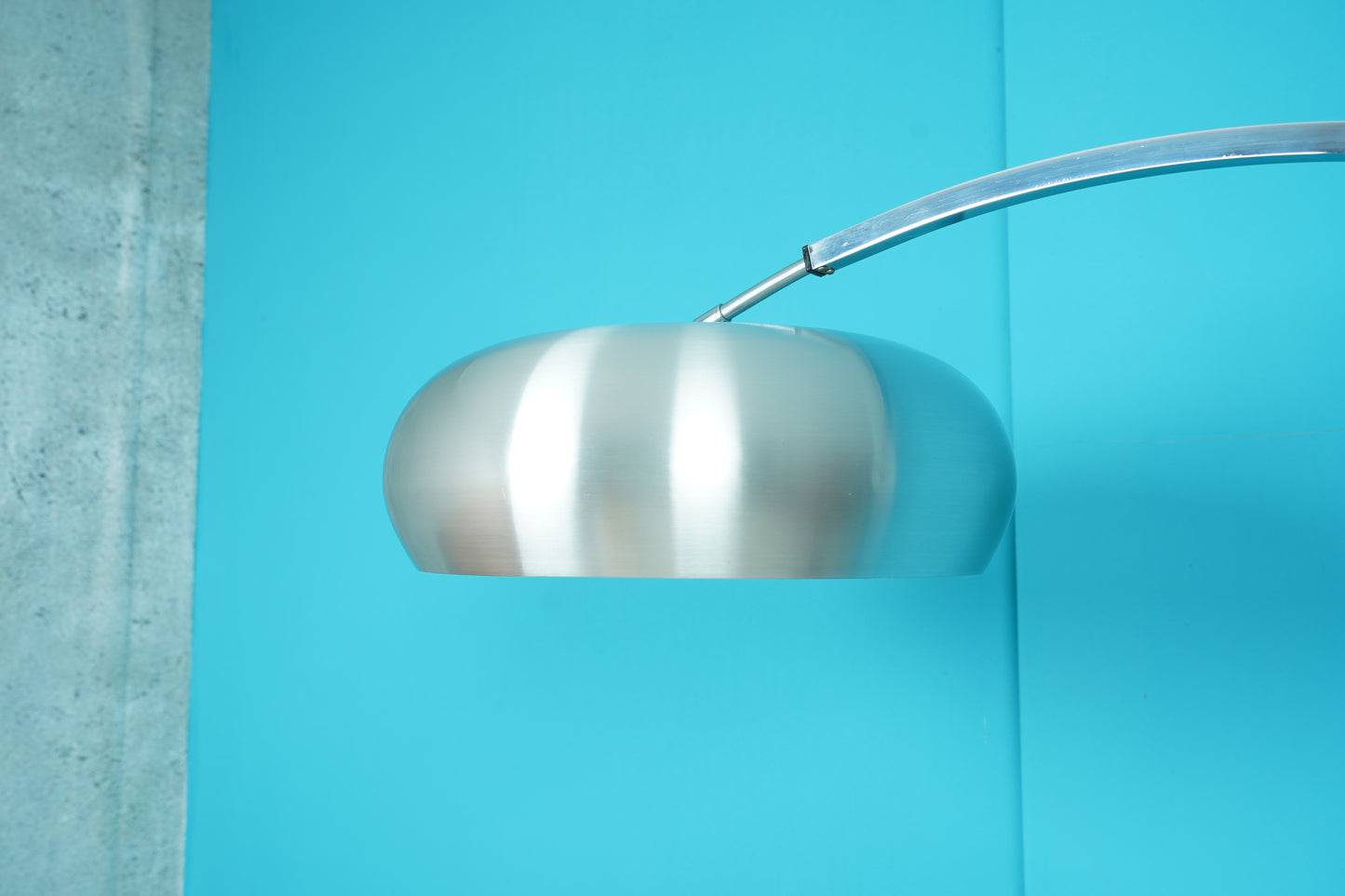 Vintage Bogenlampe / Stehlampe Chrom mit Deckenfluter, 1970er