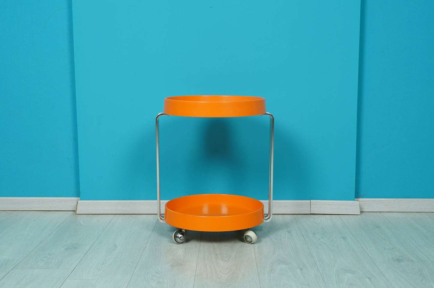 Space Age Servierwagen / Teewagen / Rollwagen orange, 1970er