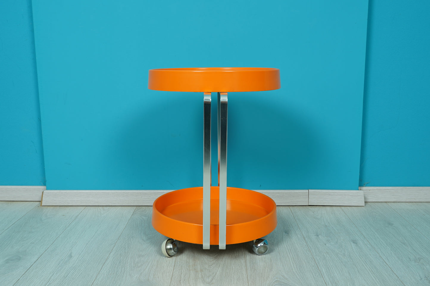 Space Age Servierwagen / Teewagen / Rollwagen orange, 1970er