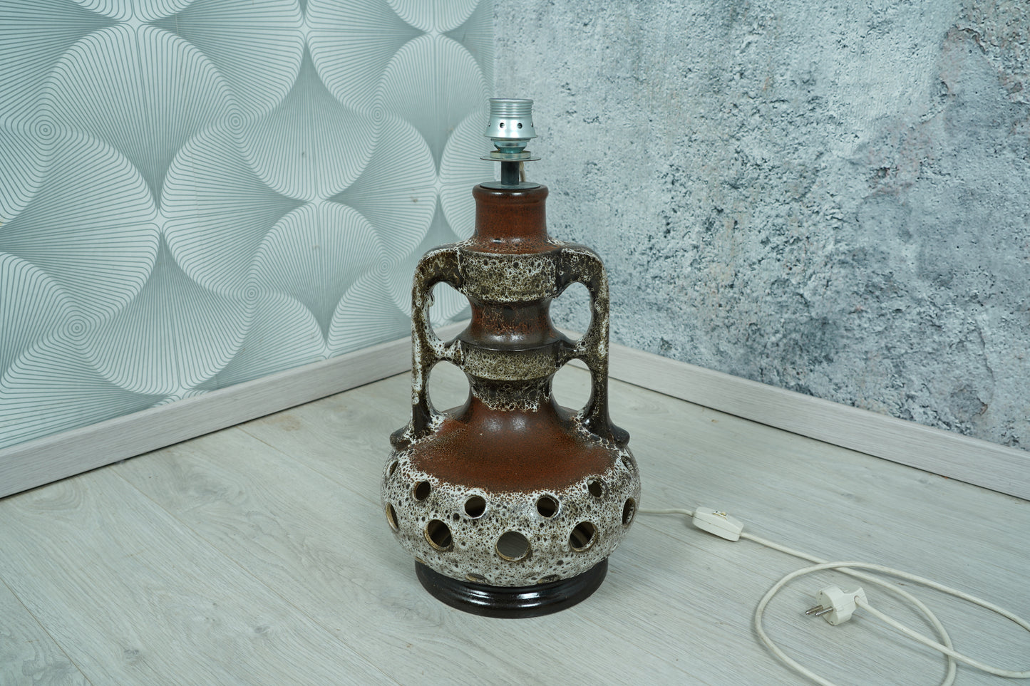 Fat Lava Keramik Tischlampe von Hustadt Leuchten, 70er