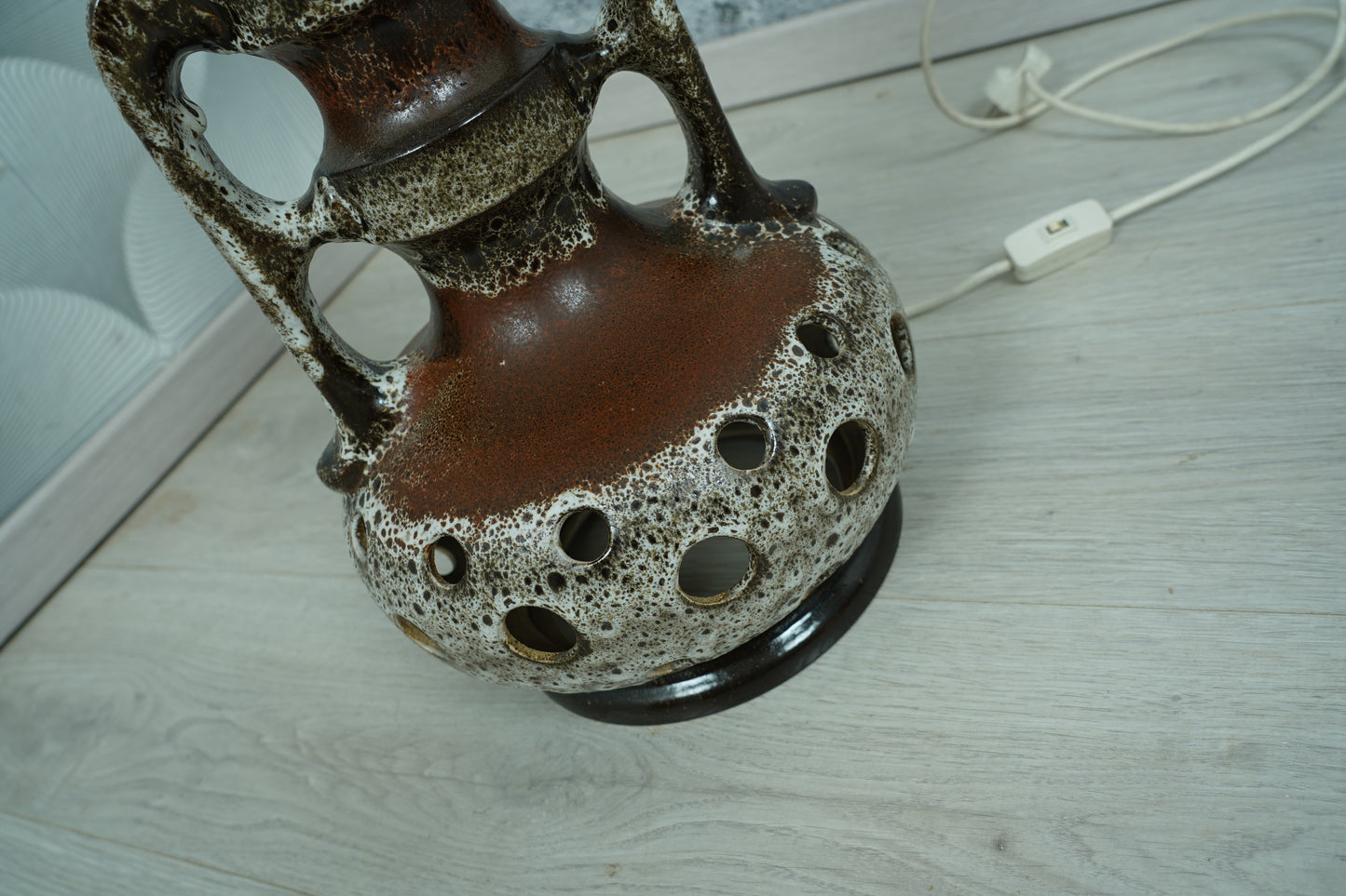 Fat Lava Keramik Tischlampe von Hustadt Leuchten, 70er