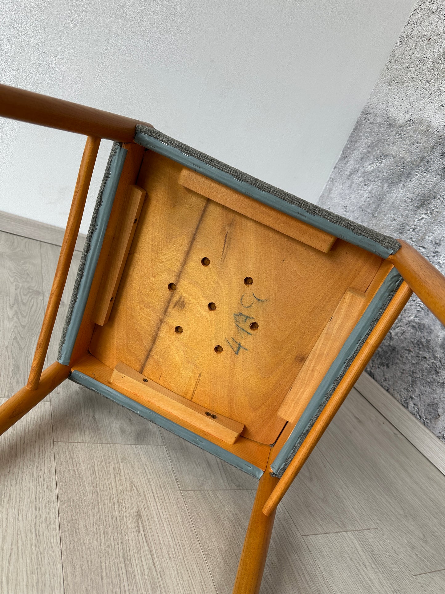 Vintage Eichenholz Schreibtisch-Stuhl / Esszimmer-Stuhl, 60er 70er