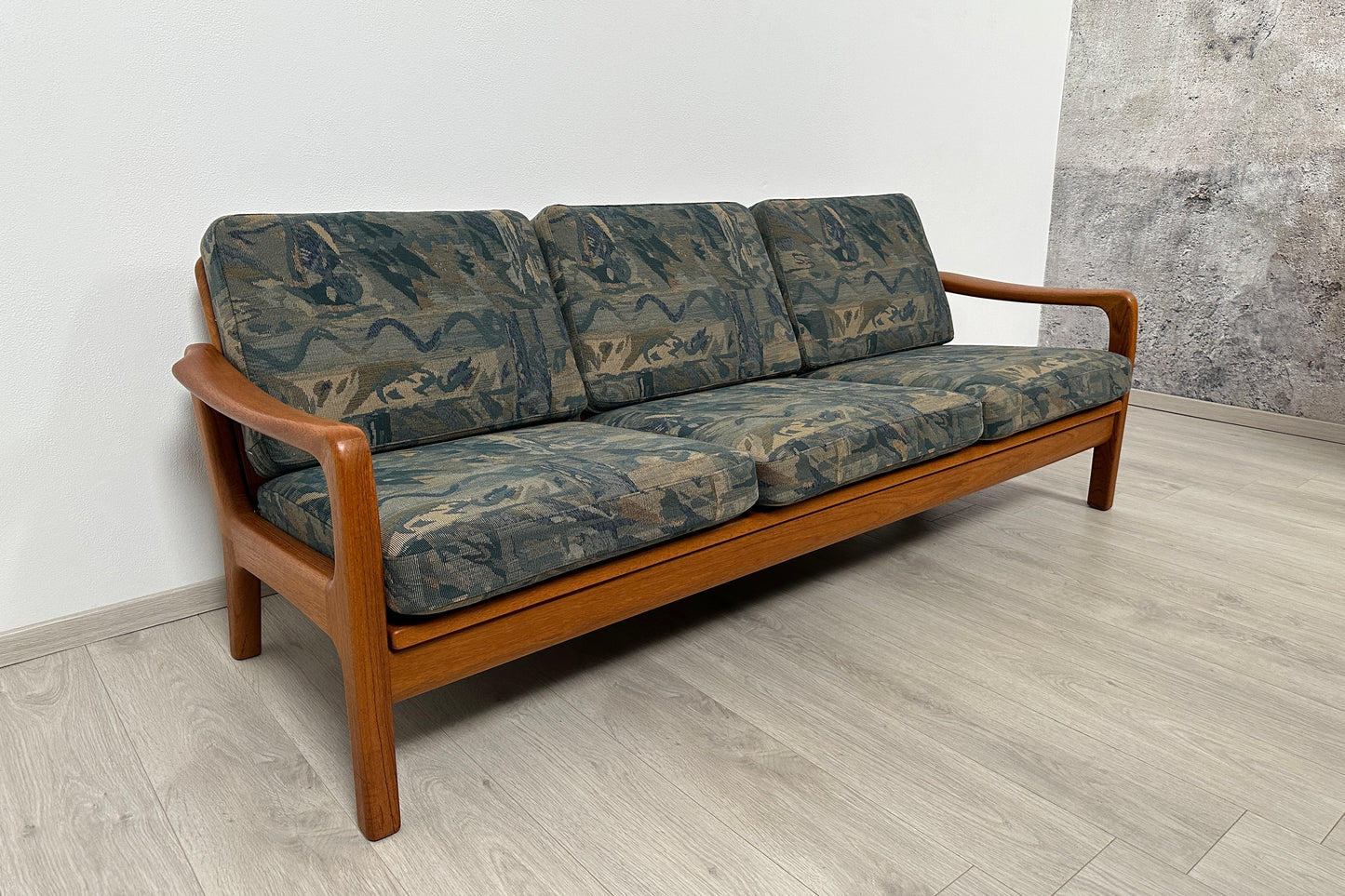 Dänisches 3-Sitzer Teak Sofa / Couch Juul Kristensen, 60er