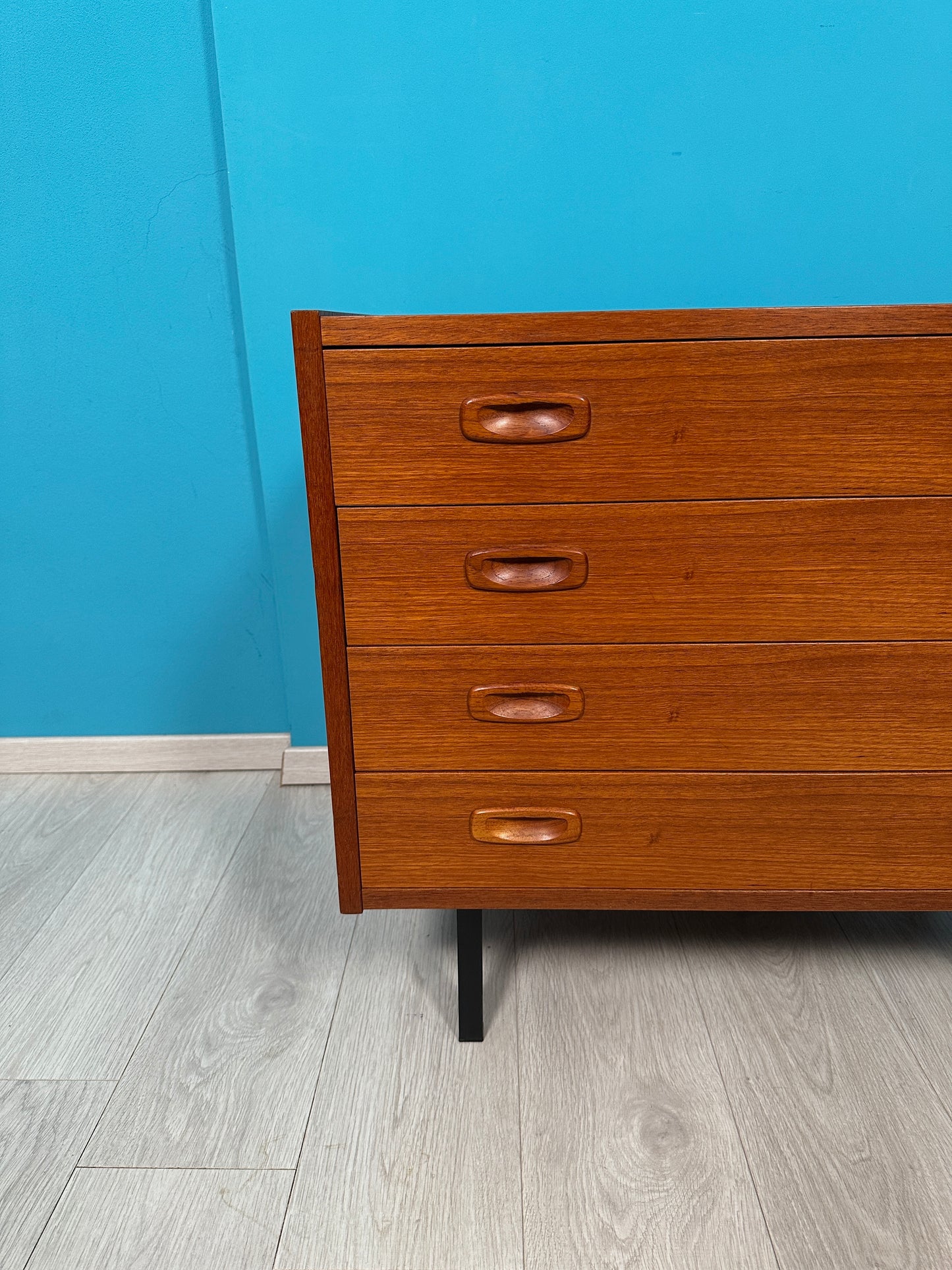 MidCentury Teak Kommode mit 4 Schubladen, 1960er