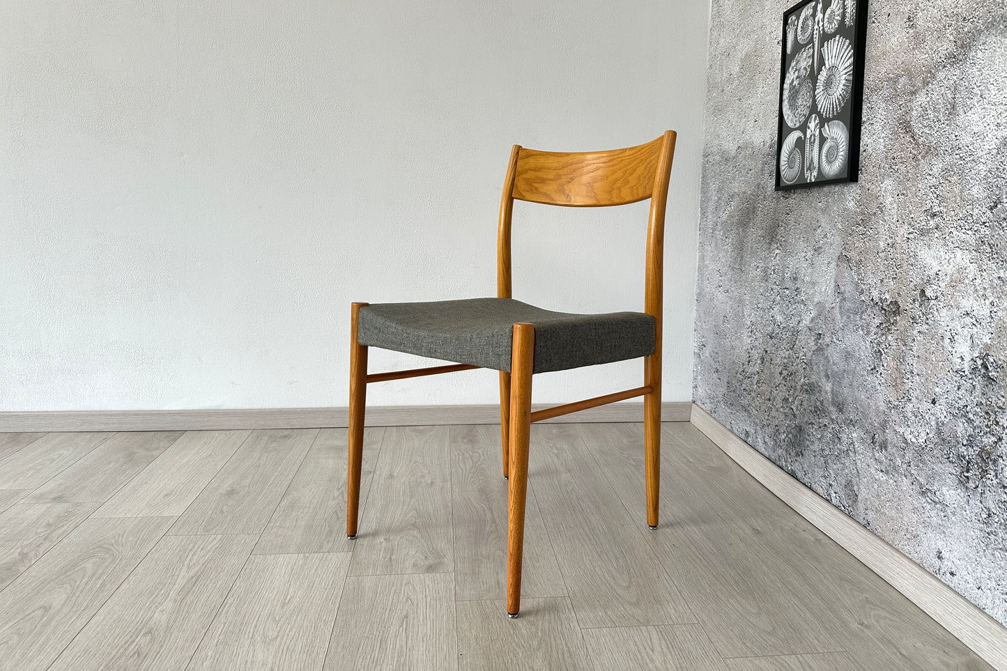 Vintage Eichenholz Schreibtisch-Stuhl / Esszimmer-Stuhl, 60er 70er