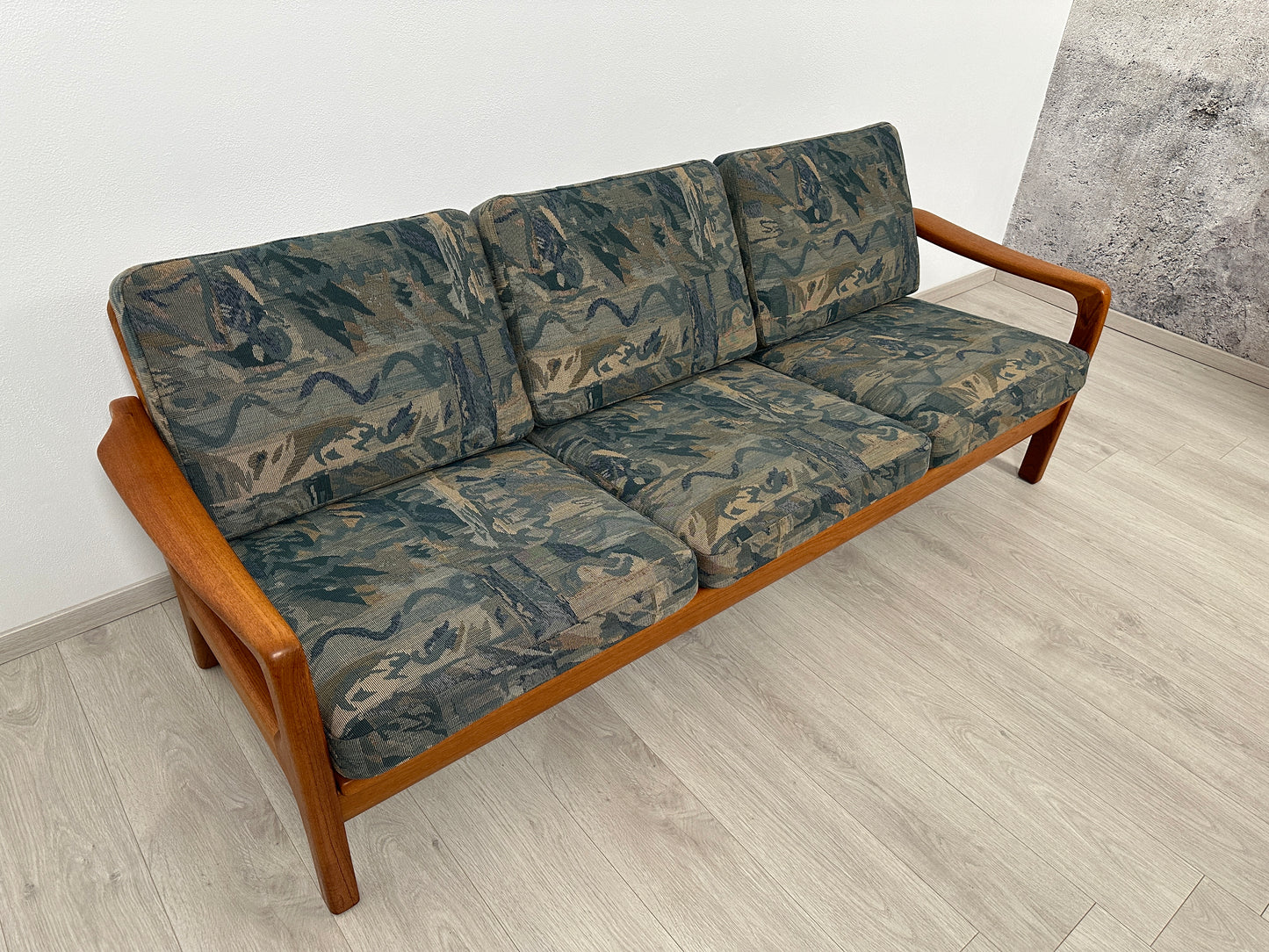 Dänisches 3-Sitzer Teak Sofa / Couch Juul Kristensen, 60er