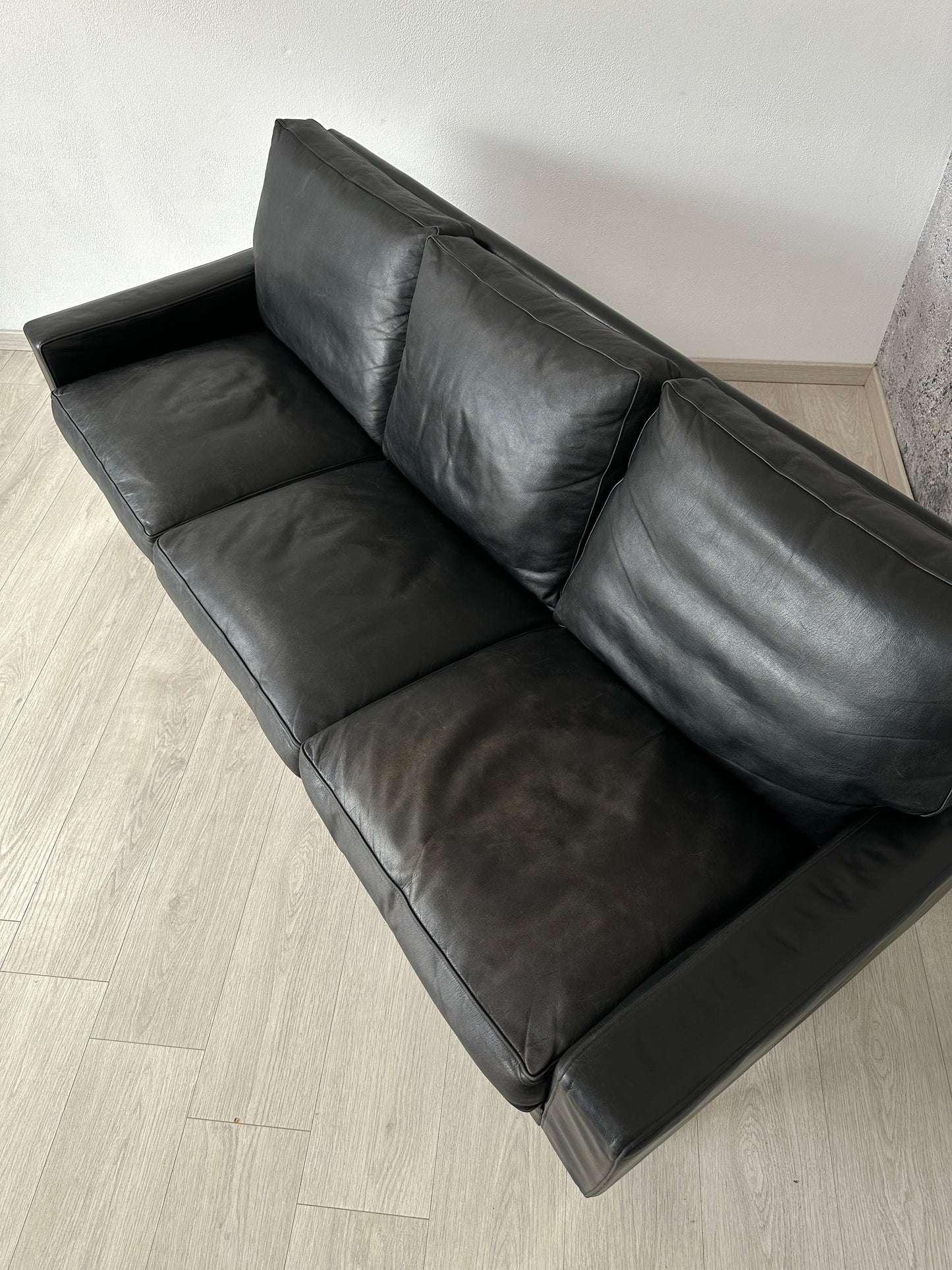 3-Sitzer Ledercouch Sofa by George Nelson für Herman Miller, 60er