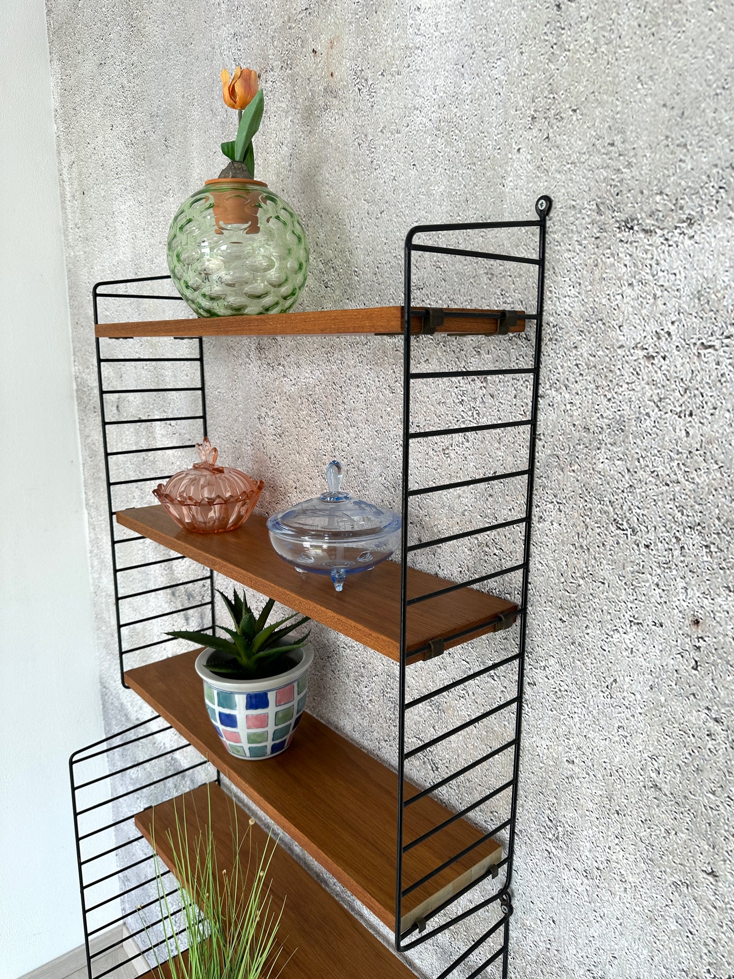 String Regal / Regalsystem / Leiterregal Teak, 60er