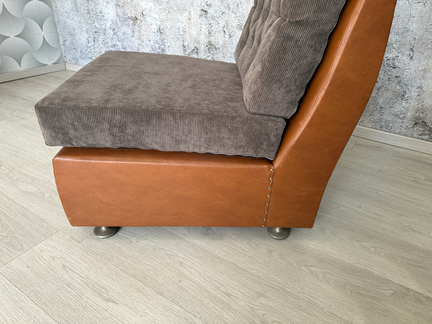 Modularer VINTAGE Lounge Sessel / Relax Chair mit Cordauflage - DDR