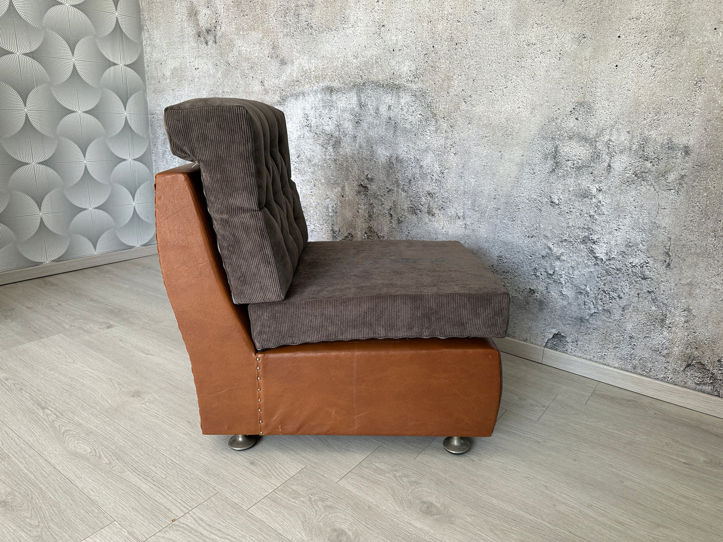 Modularer VINTAGE Lounge Sessel / Relax Chair mit Cordauflage - DDR